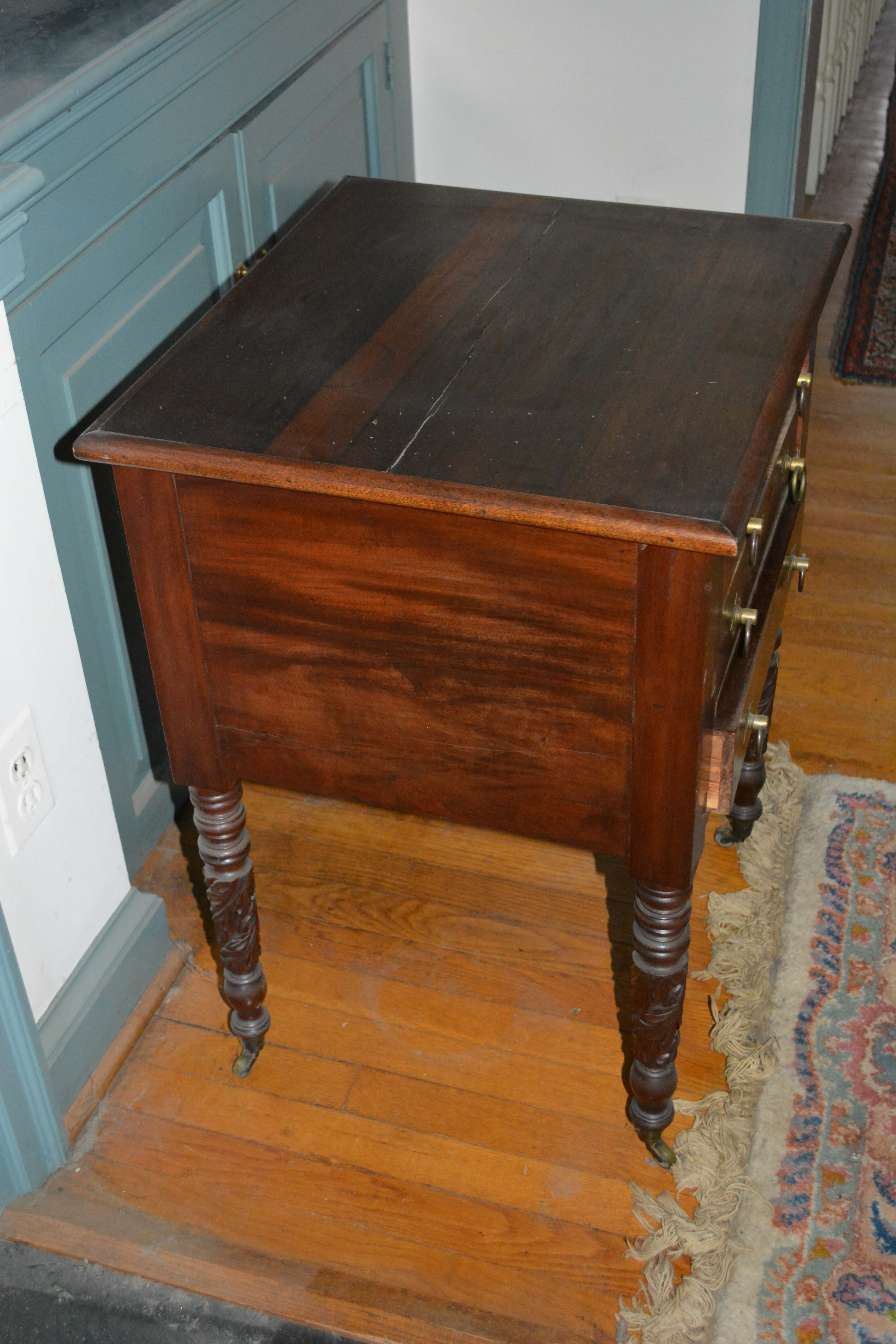 Antique American Empire Mahogany Worktable