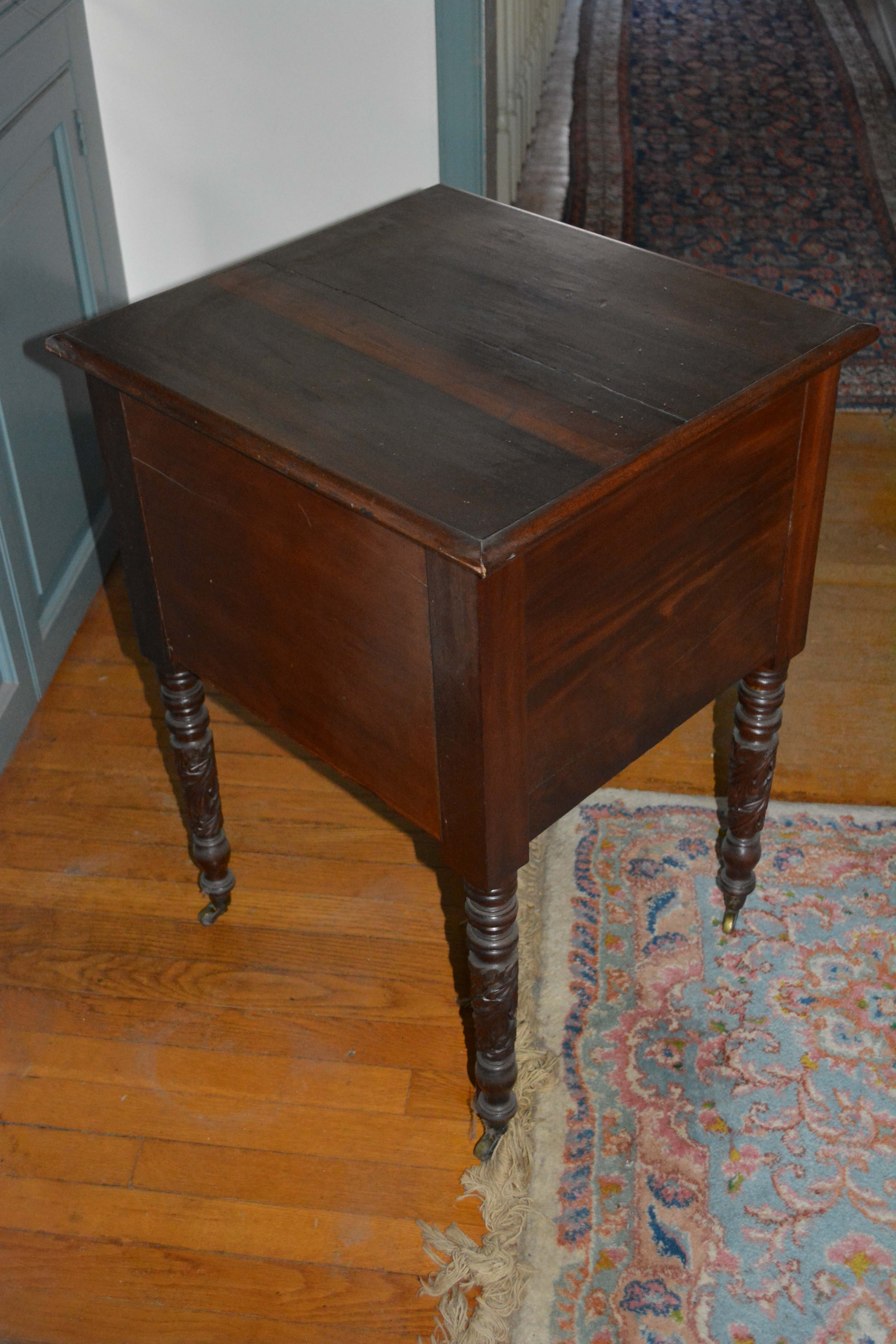 Antique American Empire Mahogany Worktable