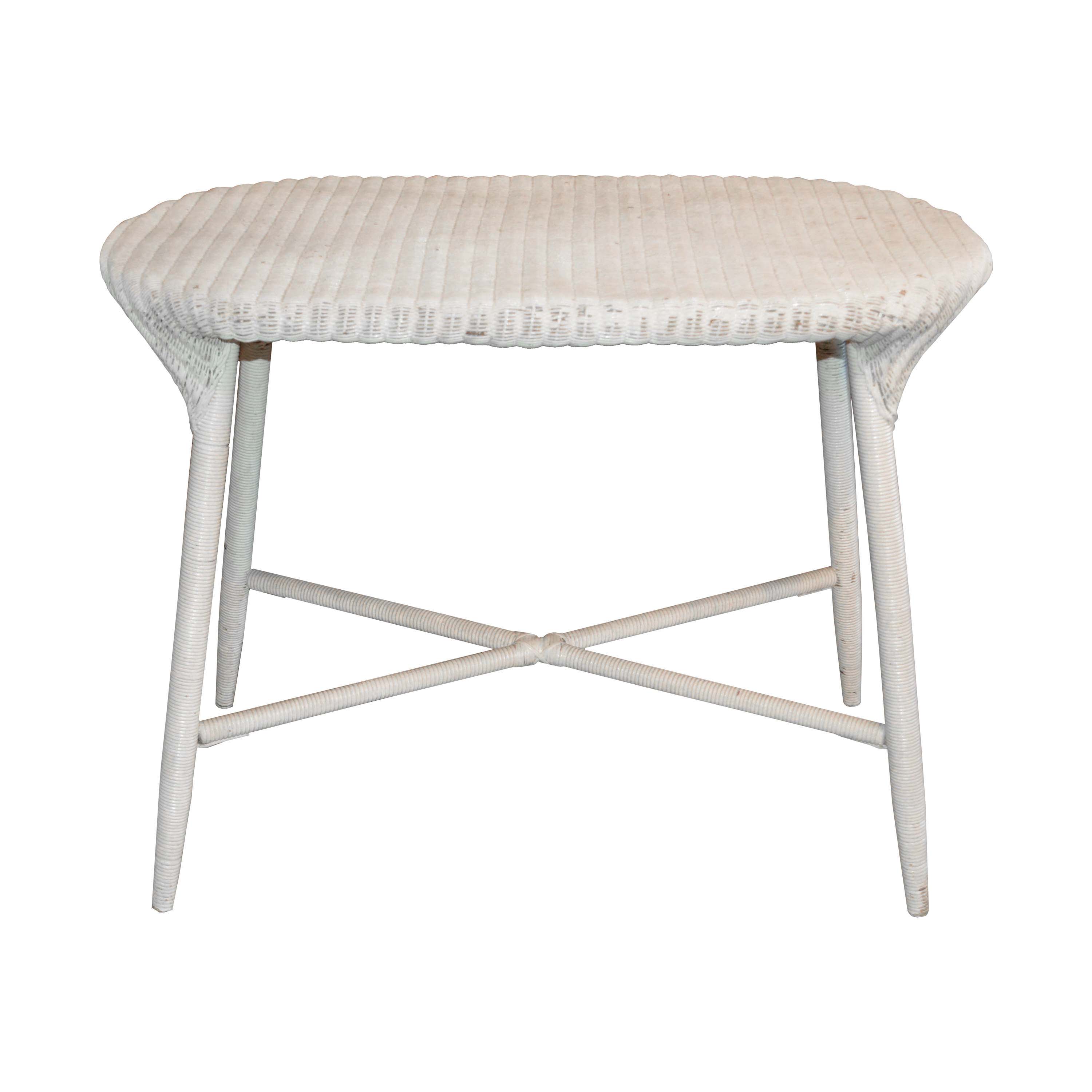 White Wicker Table