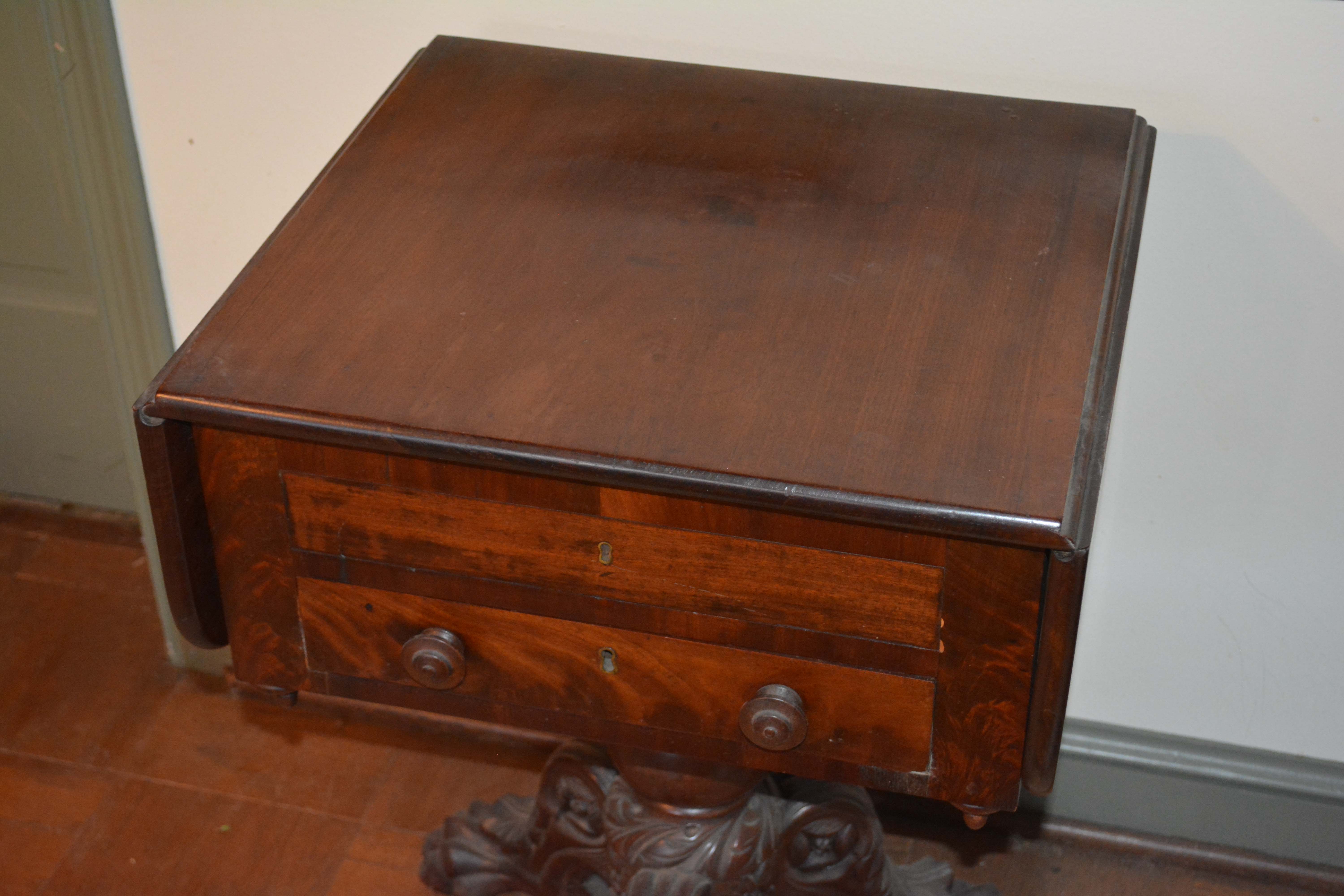 Antique American Empire Mahogany Worktable