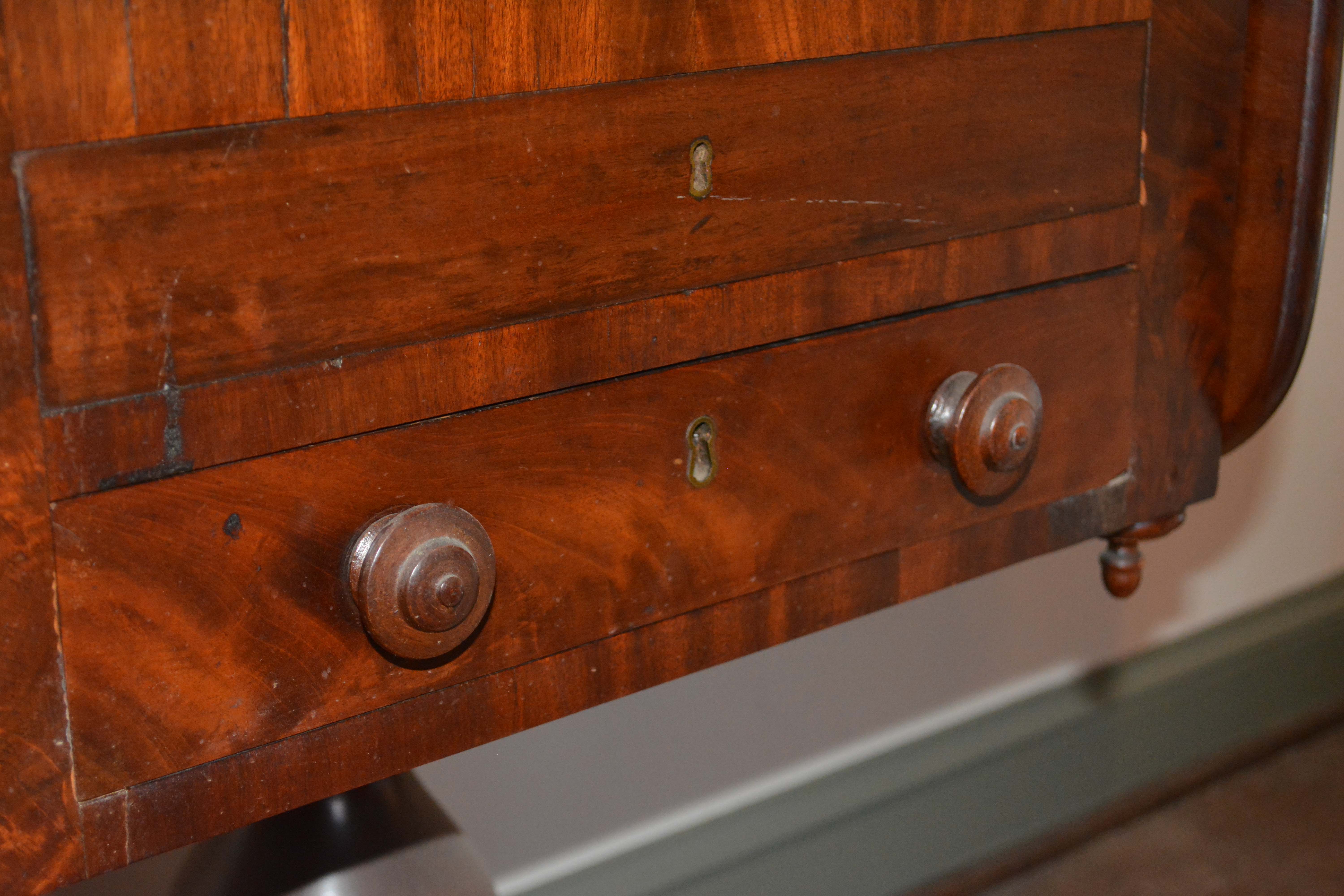 Antique American Empire Mahogany Worktable