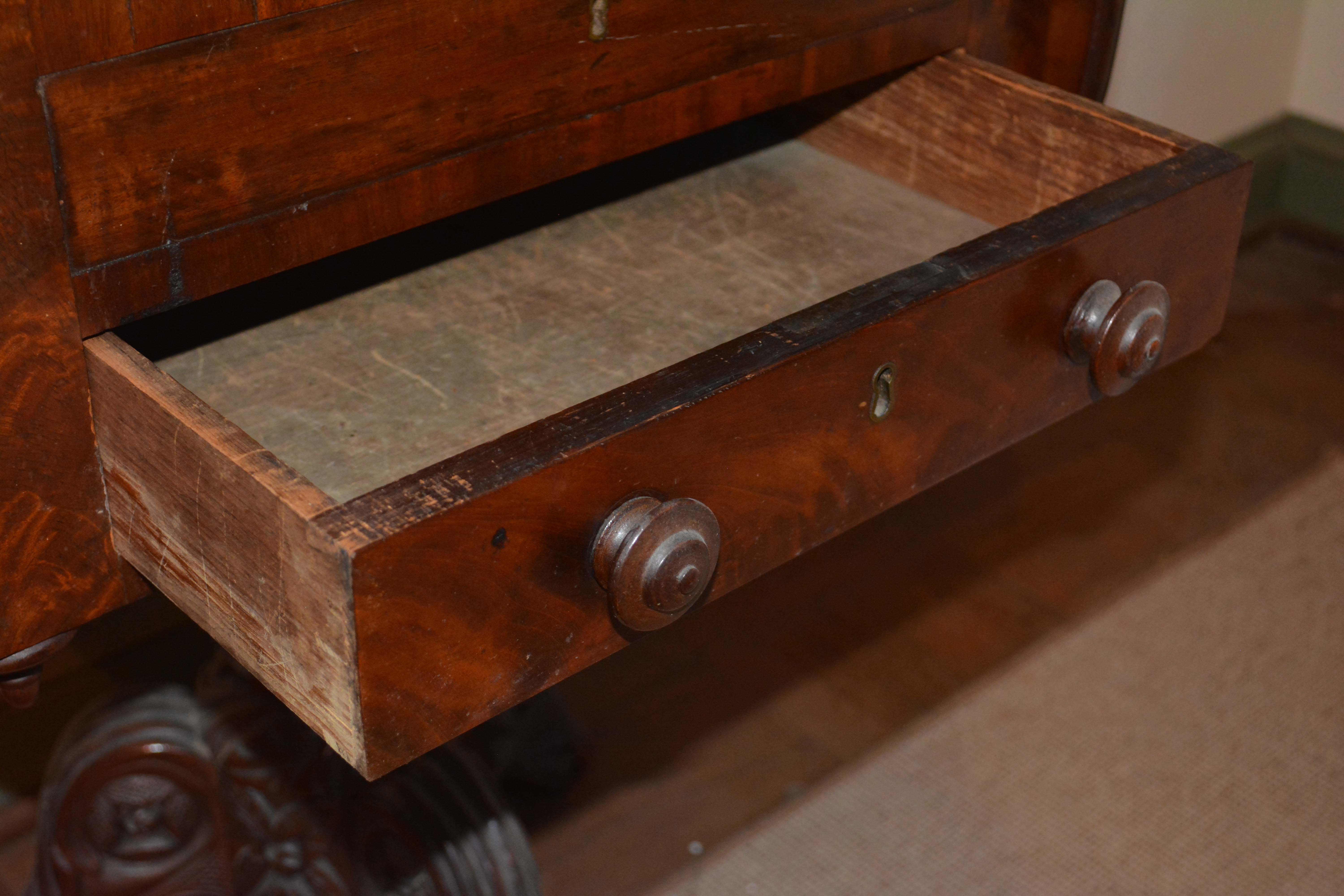 Antique American Empire Mahogany Worktable