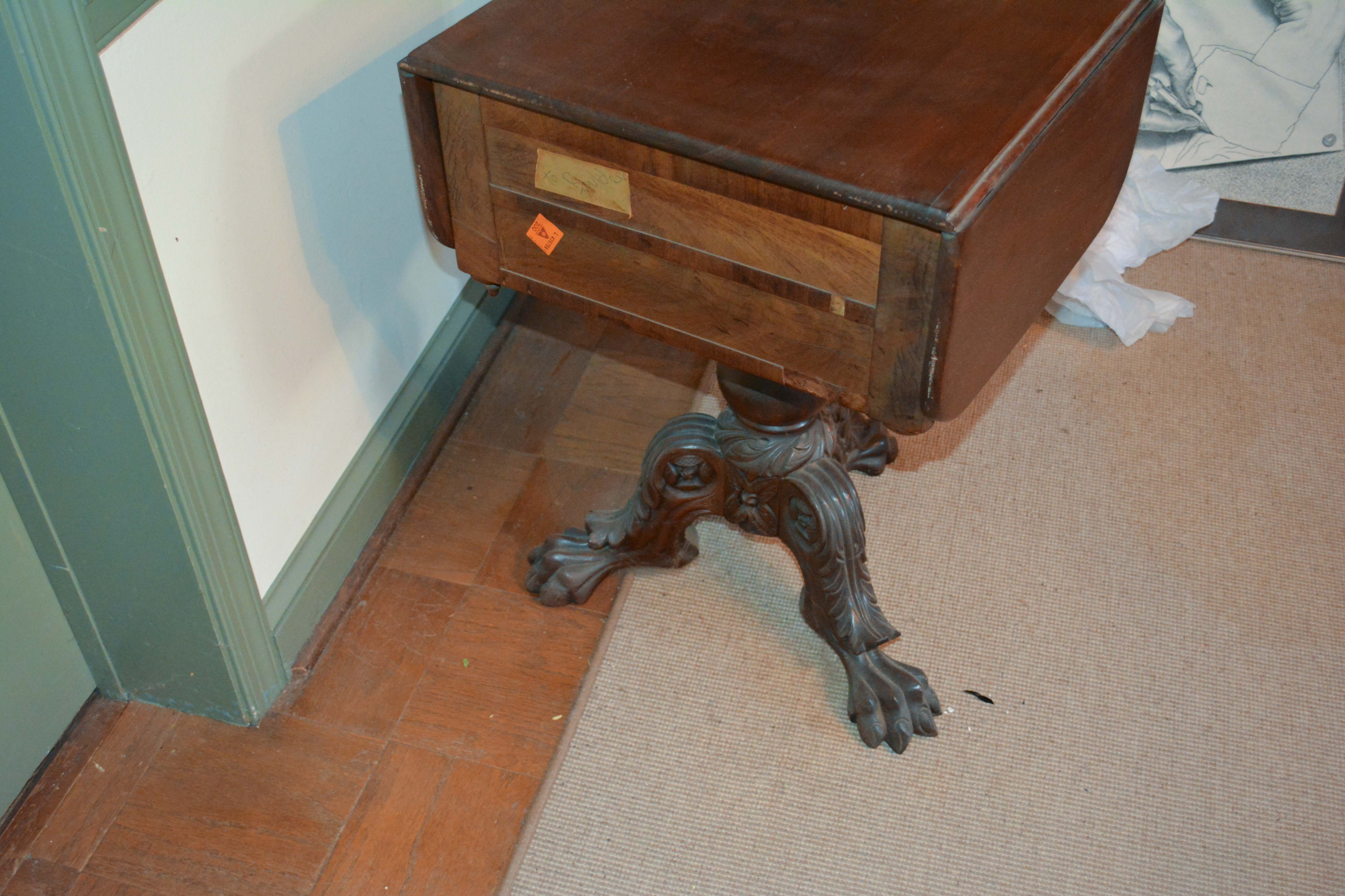 Antique American Empire Mahogany Worktable