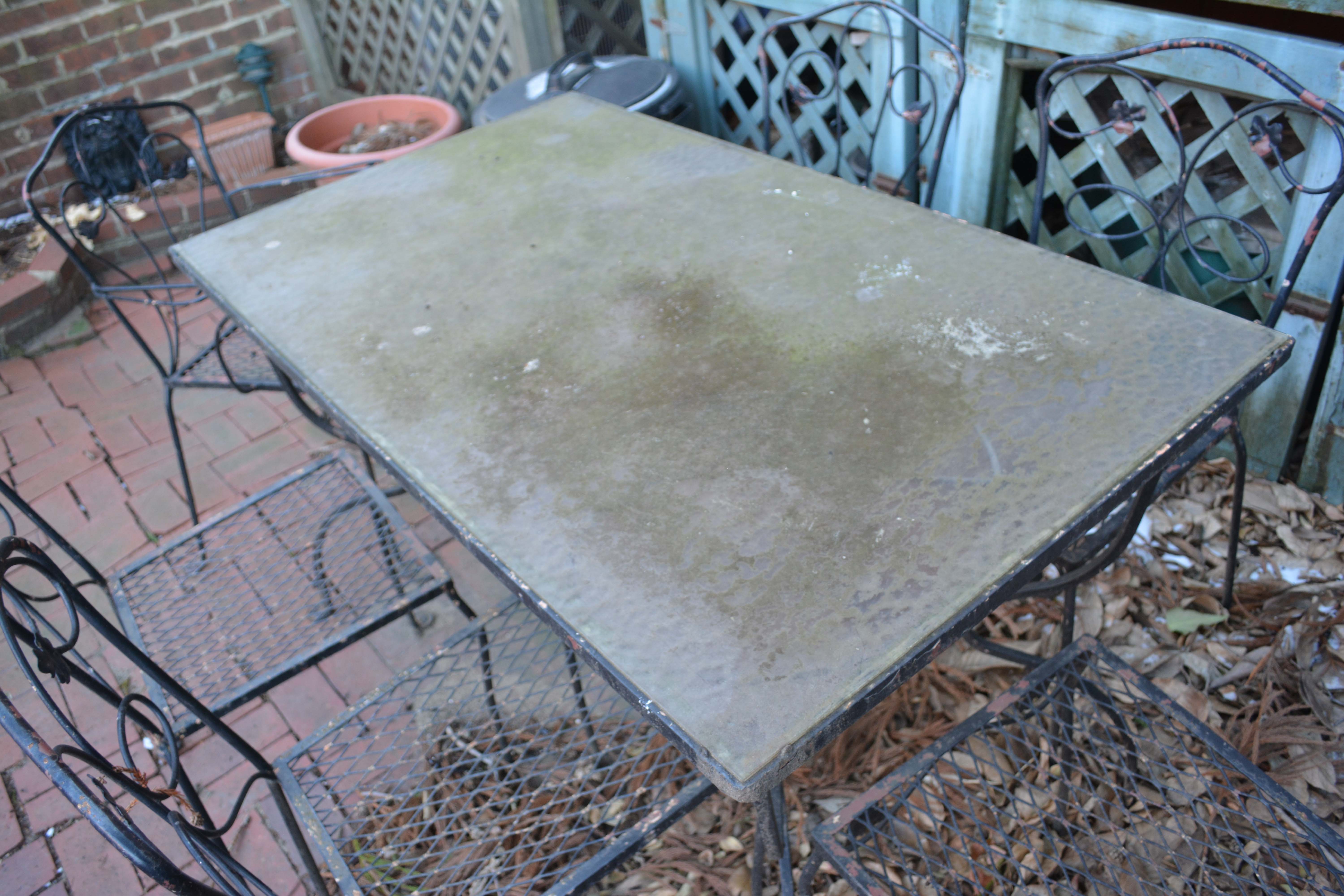 Outdoor Dining Set Including Table and Six Chairs