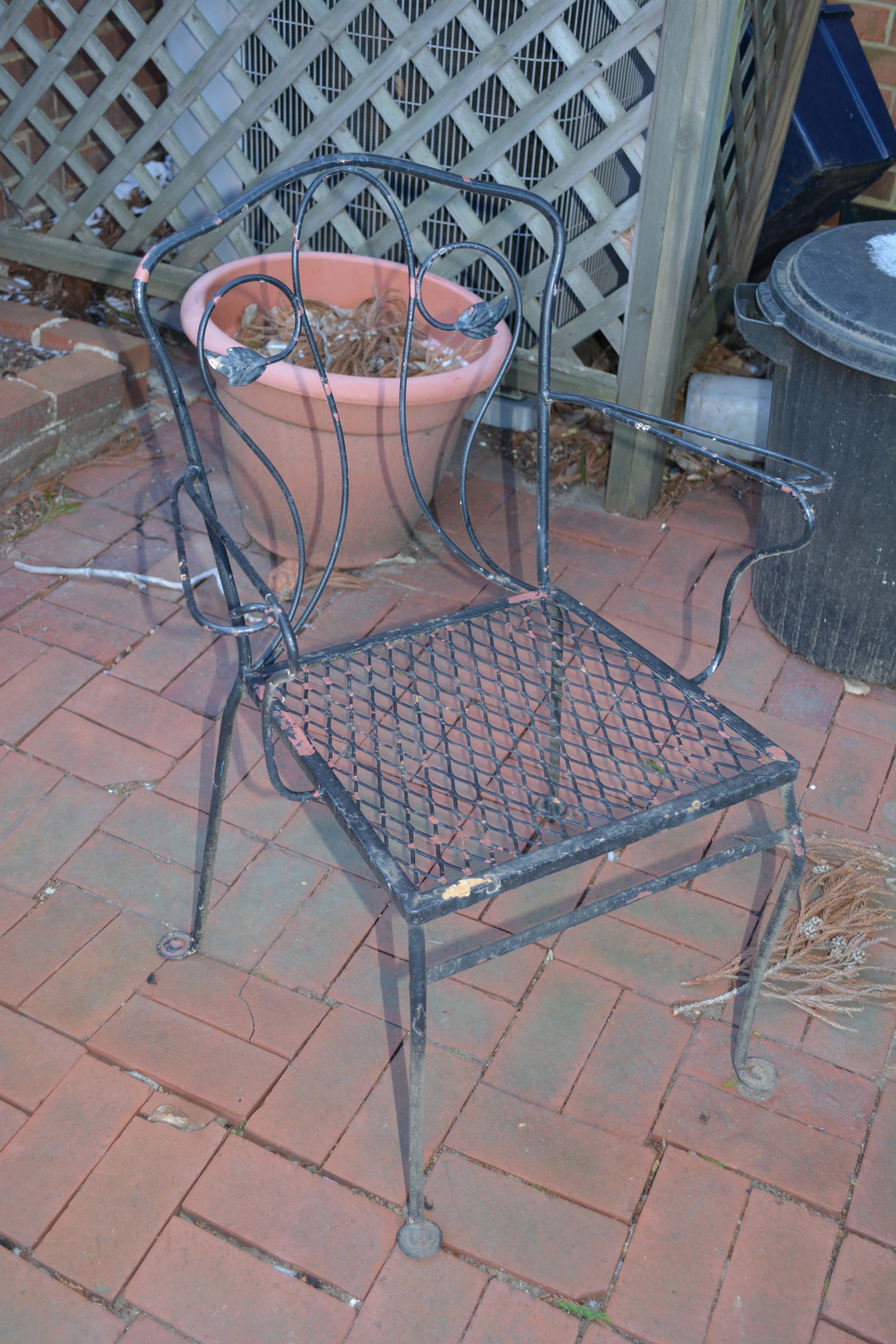 Outdoor Dining Set Including Table and Six Chairs