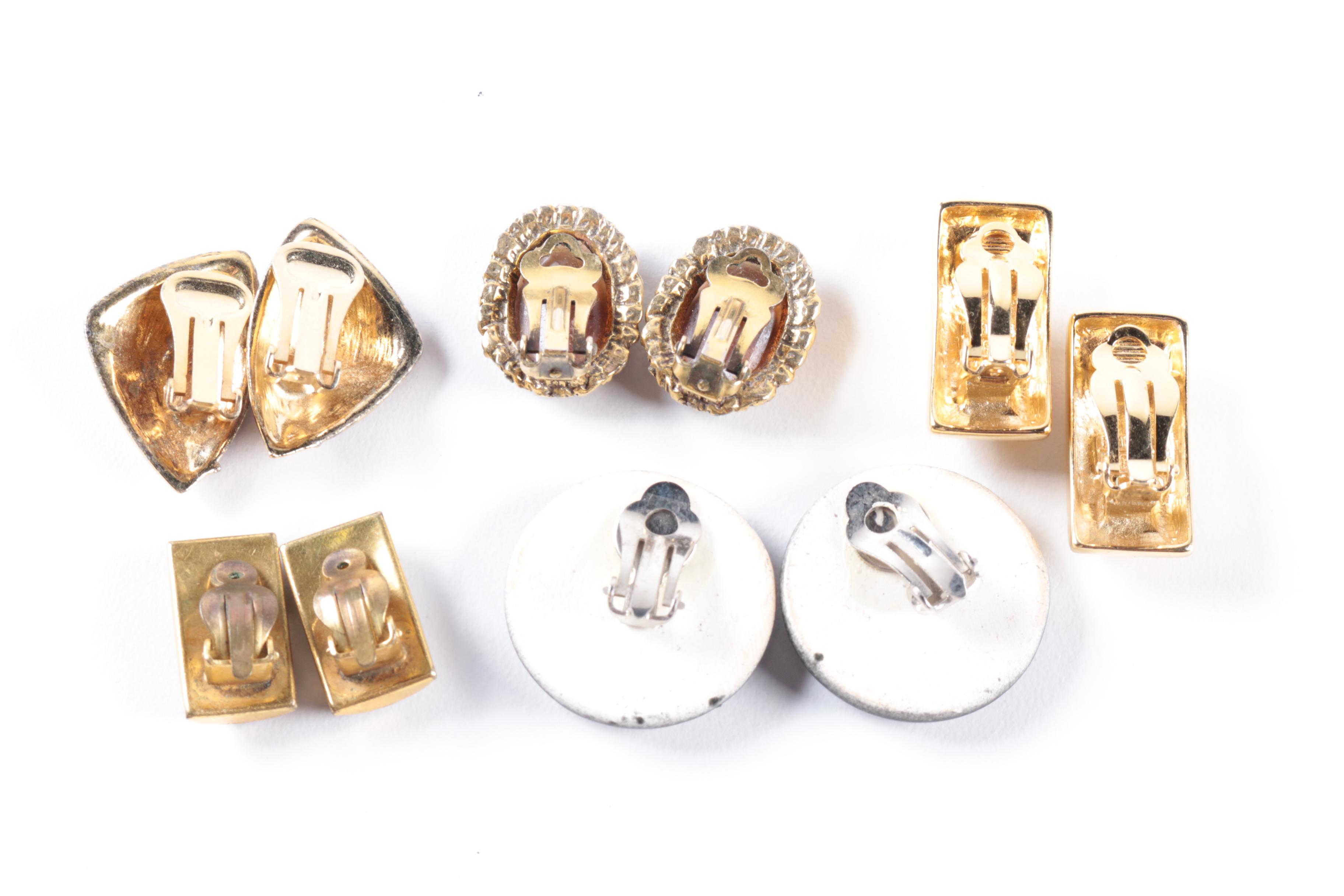 Vintage Gold-Toned Clip-On Earrings