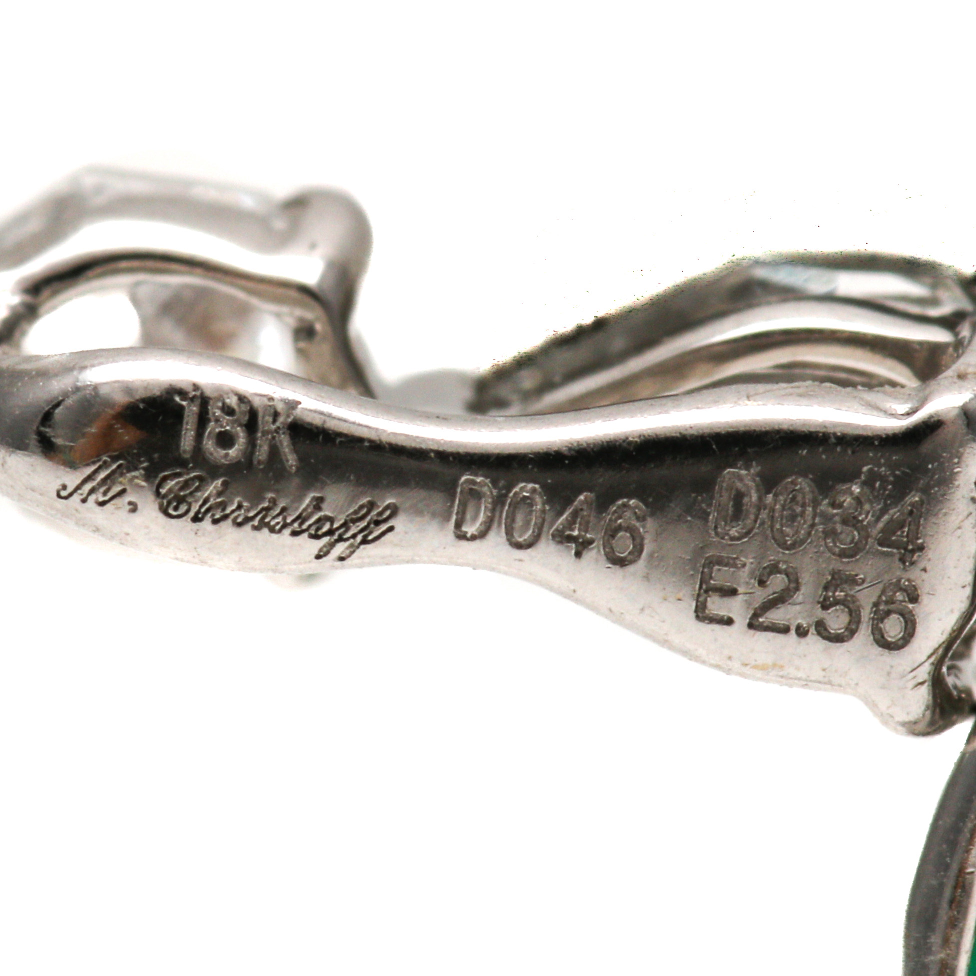 Michael Christoff 18K White Gold 2.56 CTW Emerald and Diamond Drop Pendant