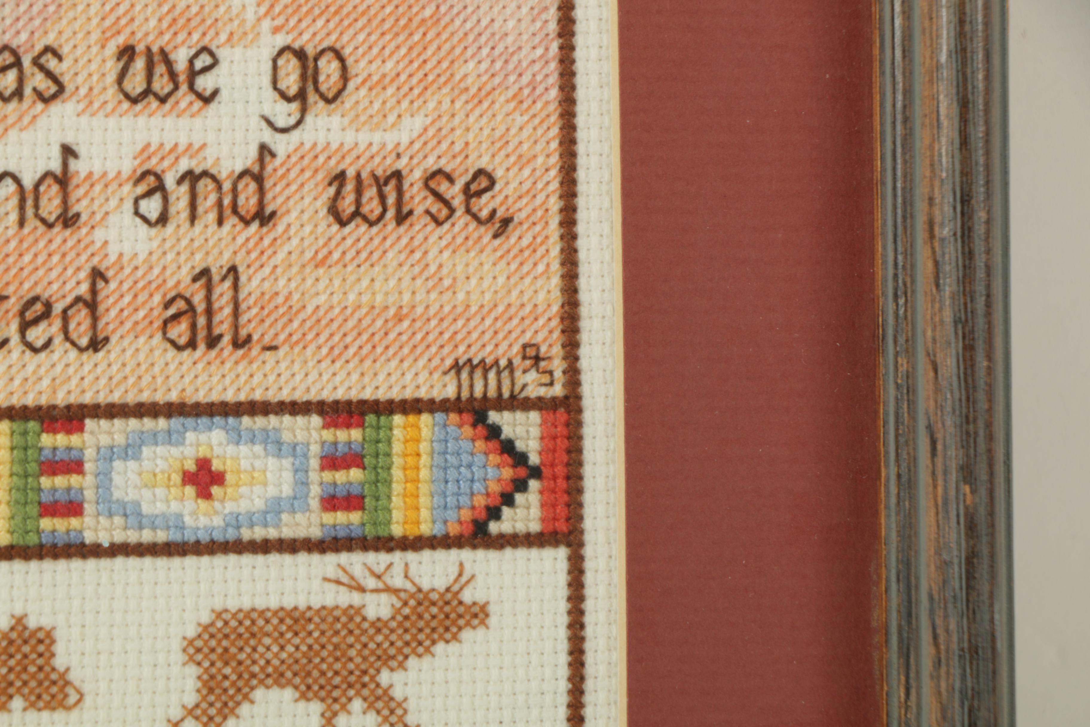 Cross-Stitch Embroidery with Native American Theme
