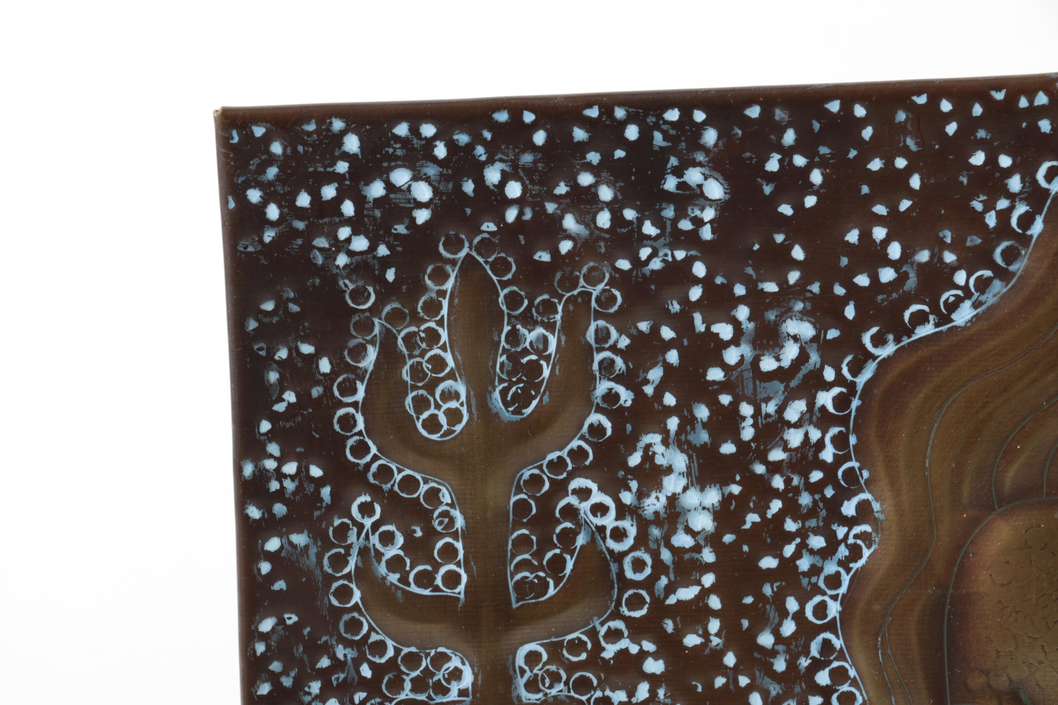 Russian Hammered Brass Wall Plaque of Female Figure