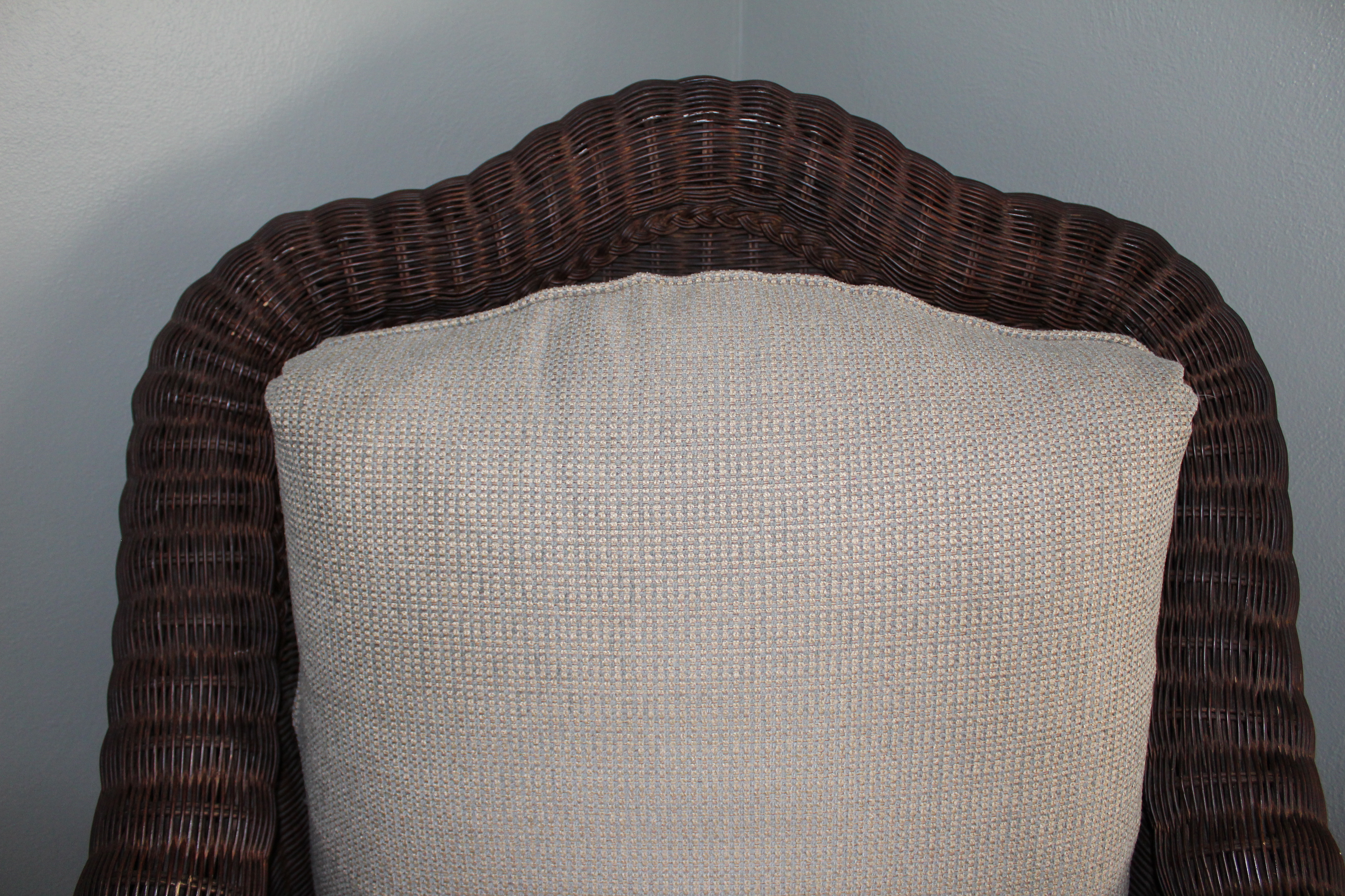 Wicker Chair and Ottoman by Ethan Allen