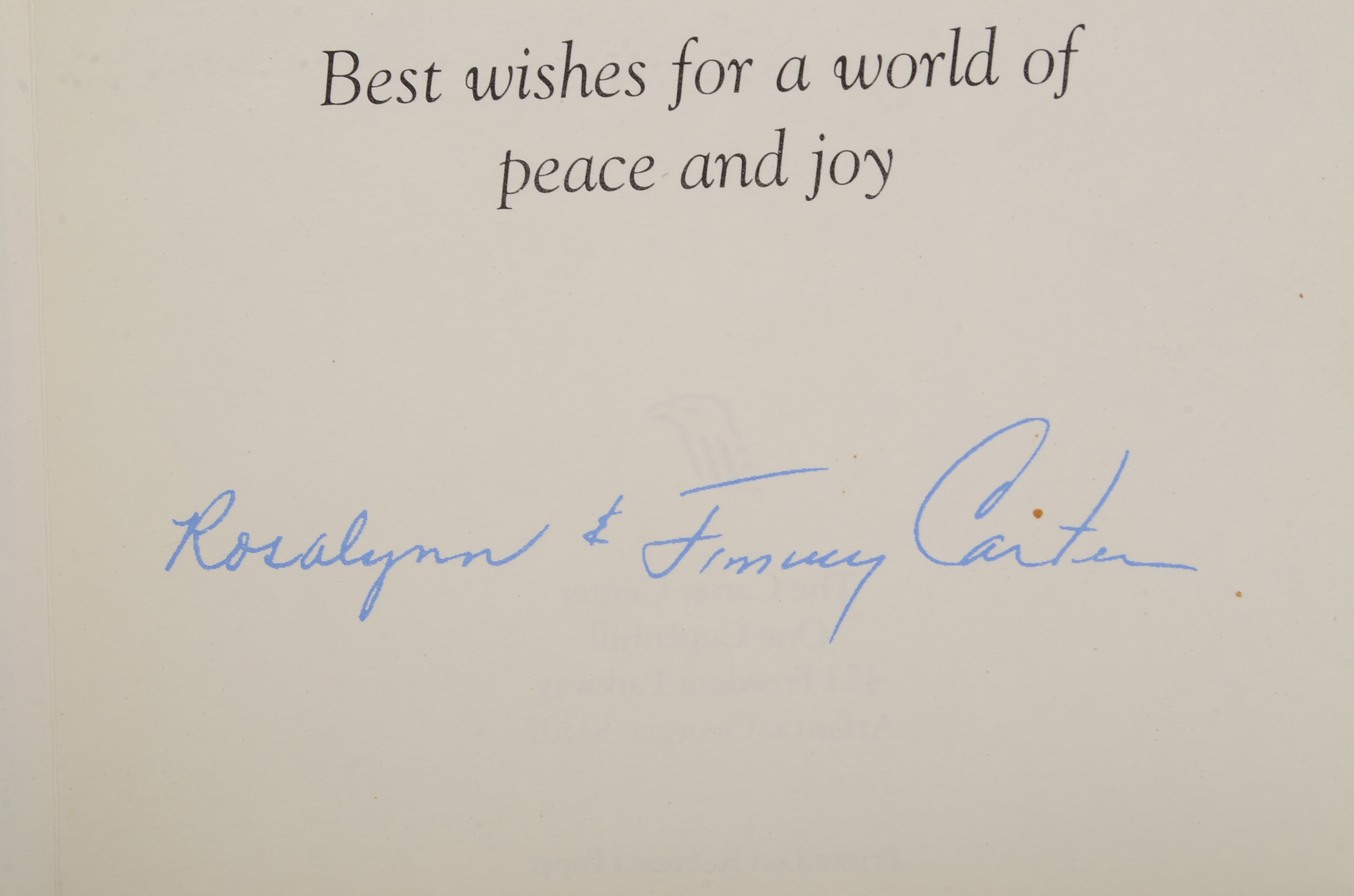 Christmas Card from President Jimmy Carter and Rosalyn Carter