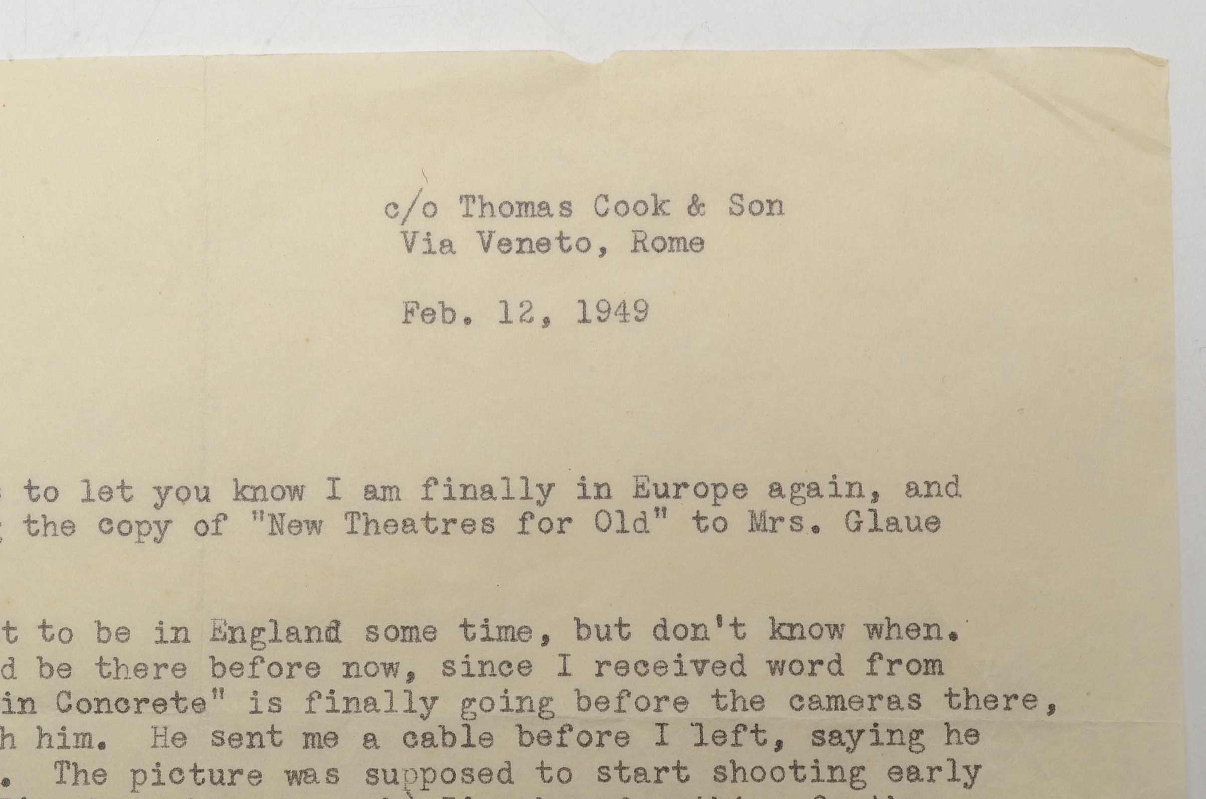 Three Letters From Modecai Gorelik Circa 1940