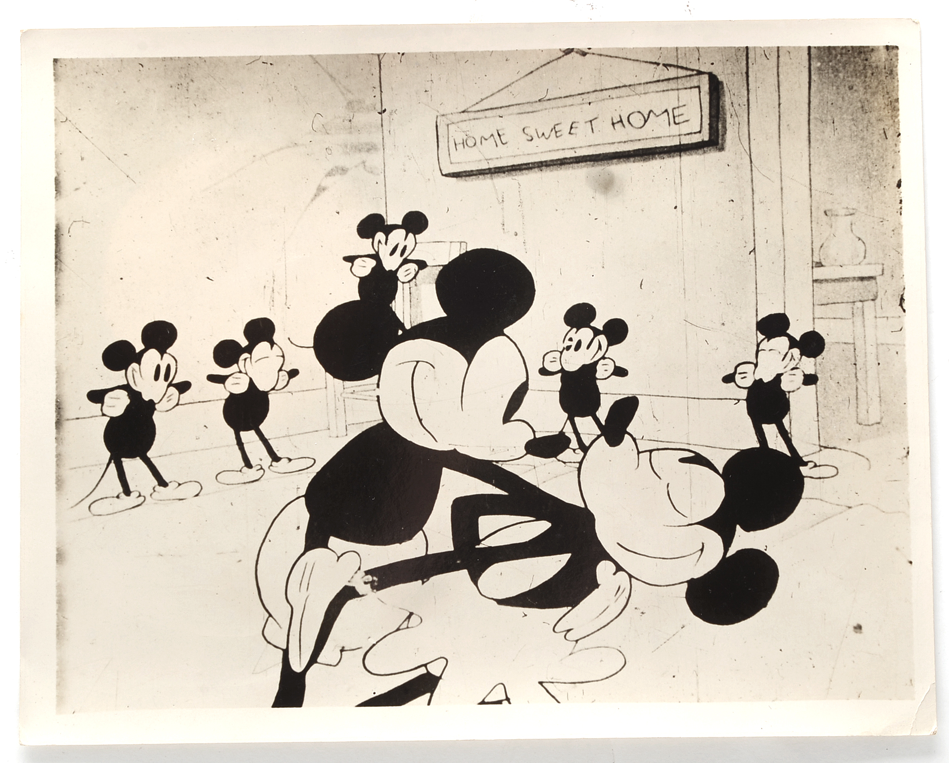 Early 20th Century Photograph of Mickey Mouse and Disney Film Catalog Sheet