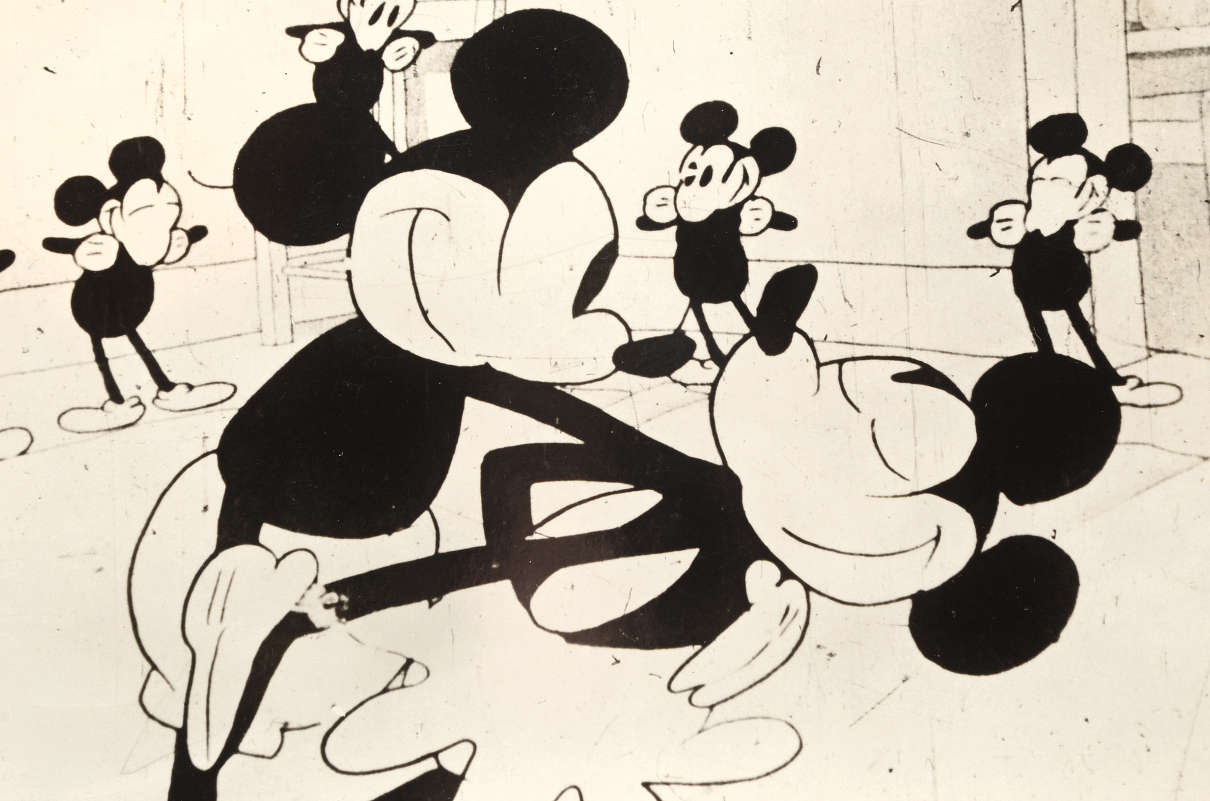 Early 20th Century Photograph of Mickey Mouse and Disney Film Catalog Sheet