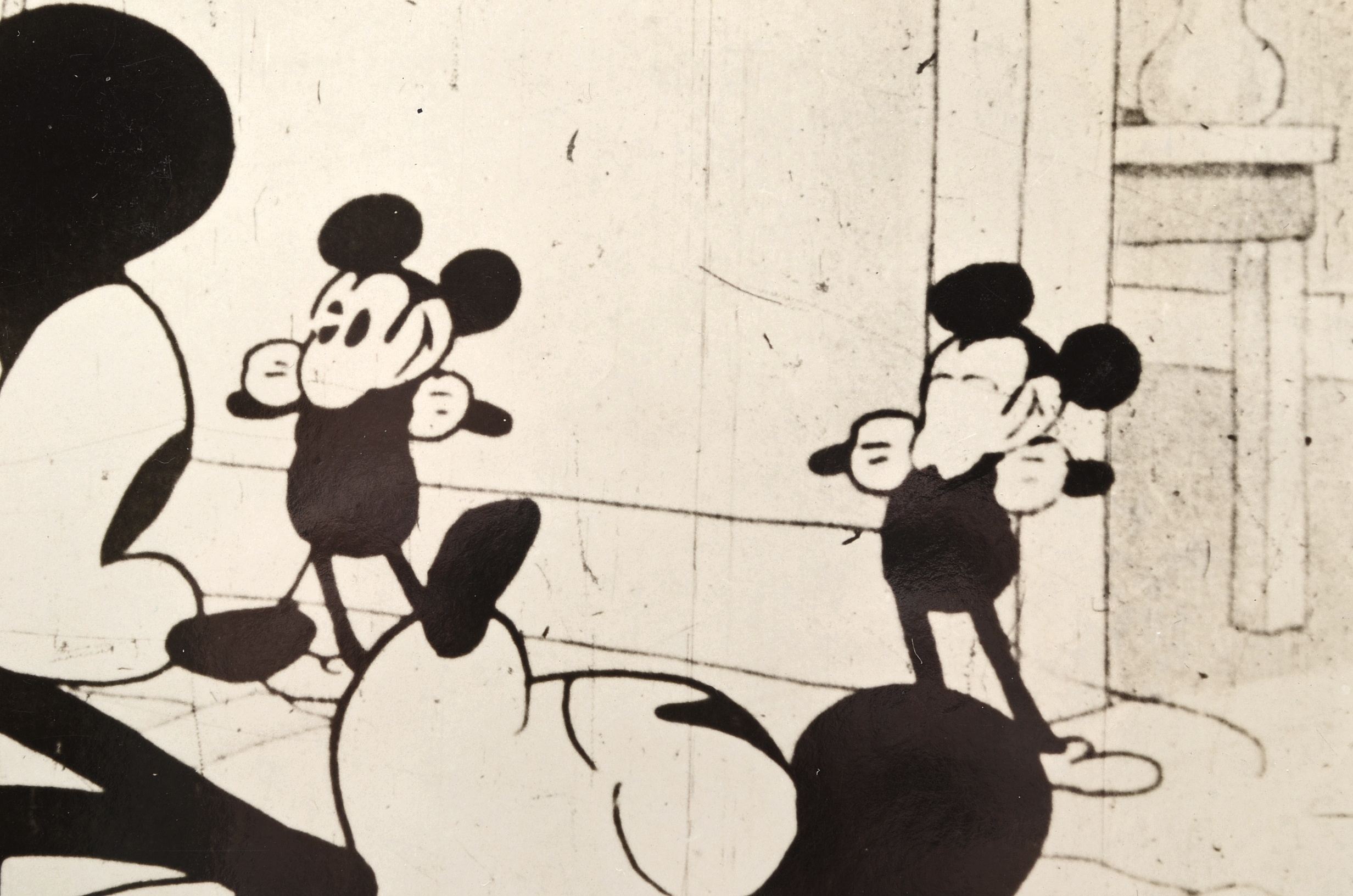 Early 20th Century Photograph of Mickey Mouse and Disney Film Catalog Sheet