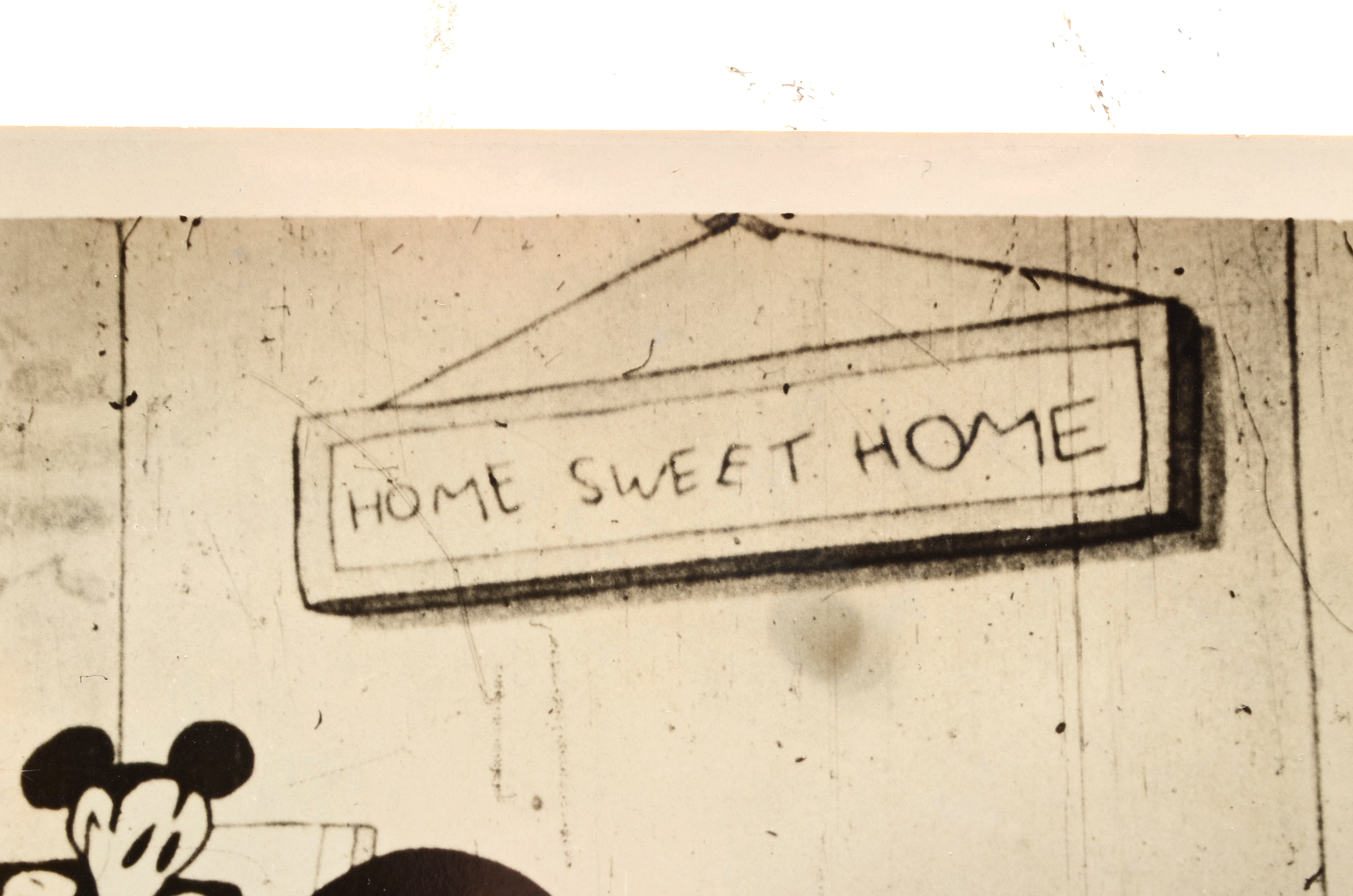 Early 20th Century Photograph of Mickey Mouse and Disney Film Catalog Sheet