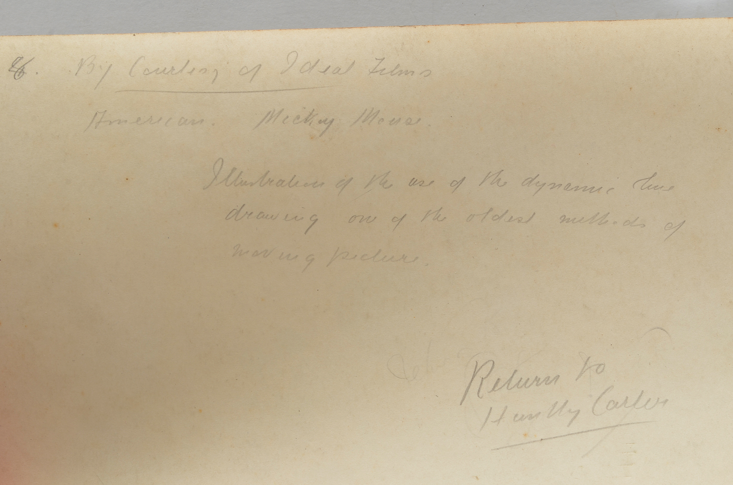 Early 20th Century Photograph of Mickey Mouse and Disney Film Catalog Sheet