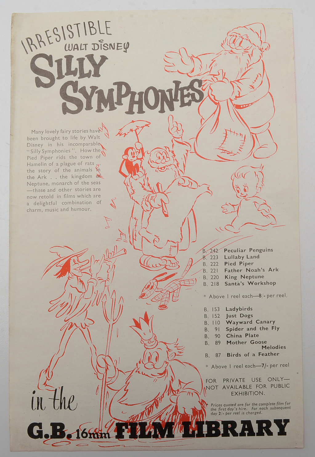 Early 20th Century Photograph of Mickey Mouse and Disney Film Catalog Sheet