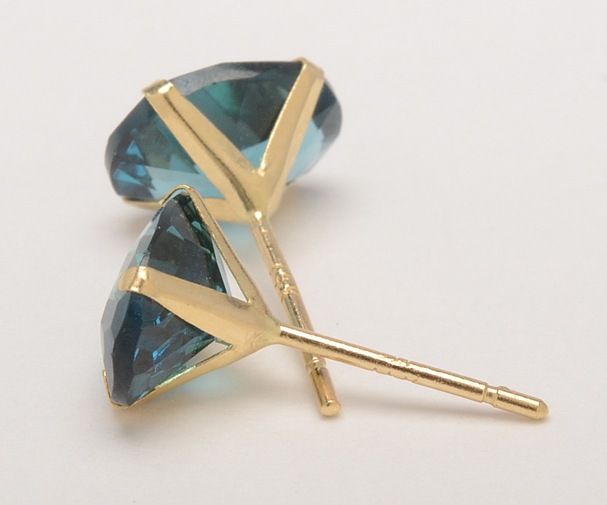 Three Pairs of 10K Yellow Gold Stud Earrings