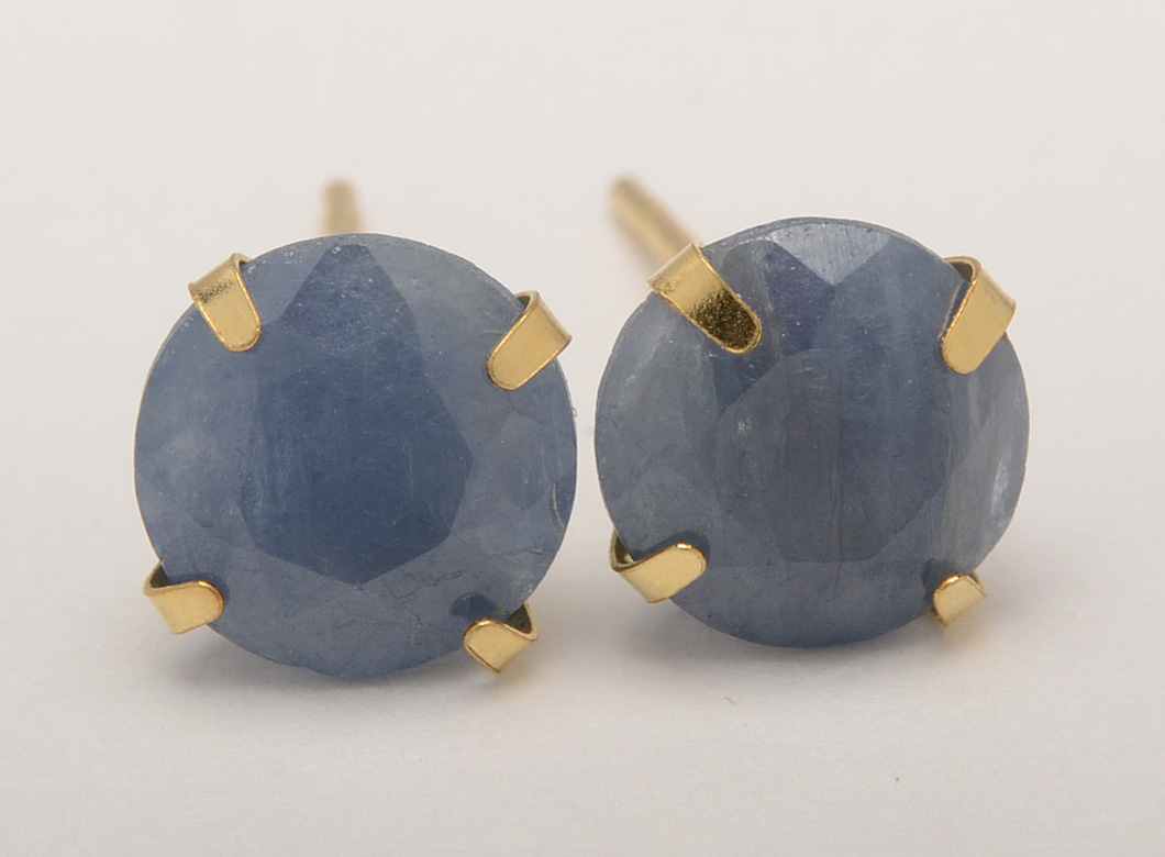 Three Pairs of 10K Yellow Gold Stud Earrings