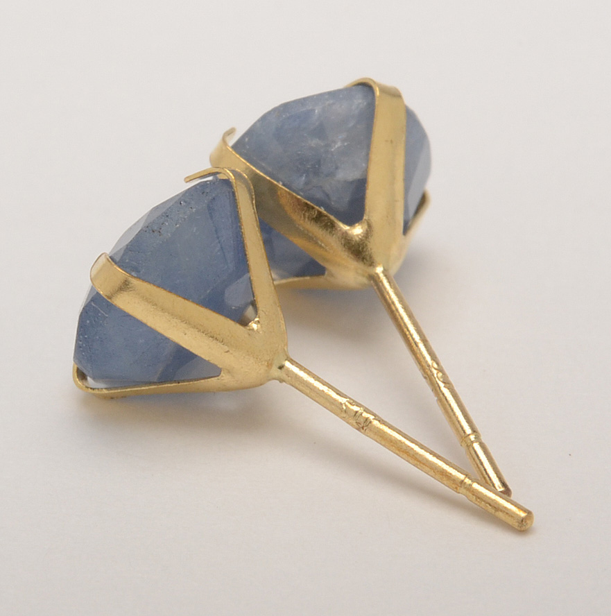 Three Pairs of 10K Yellow Gold Stud Earrings