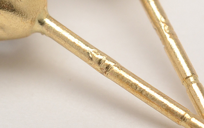 Three Pairs of 10K Yellow Gold Stud Earrings