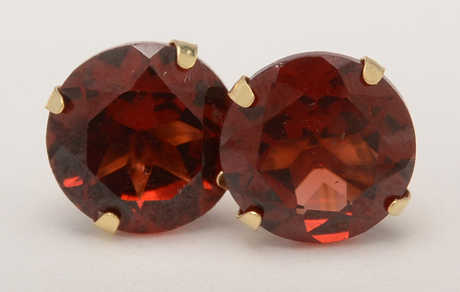 Three Pairs of 10K Yellow Gold Stud Earrings