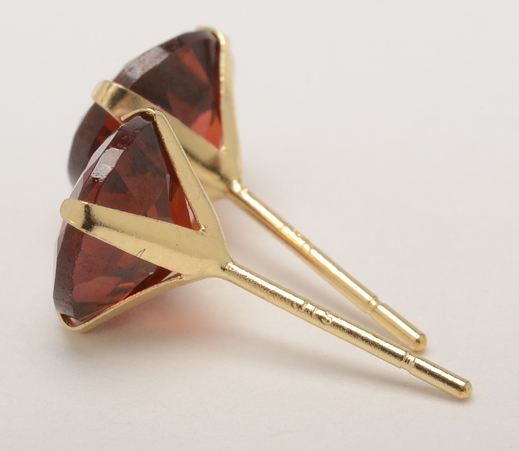 Three Pairs of 10K Yellow Gold Stud Earrings