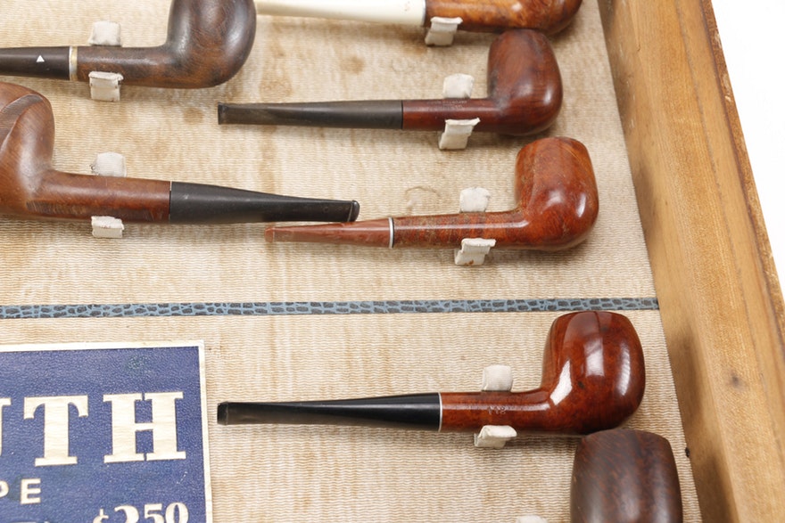 Vintage William Demuth Company Display and Twenty-Four Pipes