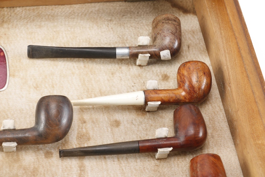 Vintage William Demuth Company Display and Twenty-Four Pipes