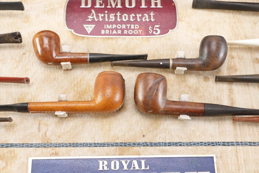 Vintage William Demuth Company Display and Twenty-Four Pipes