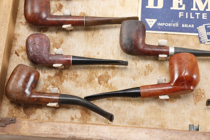 Vintage William Demuth Company Display and Twenty-Four Pipes