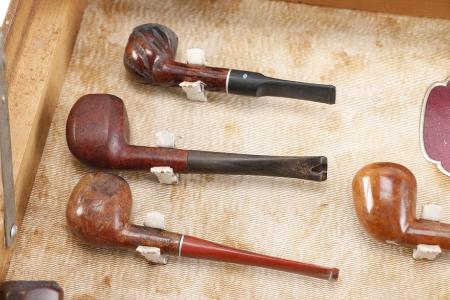 Vintage William Demuth Company Display and Twenty-Four Pipes