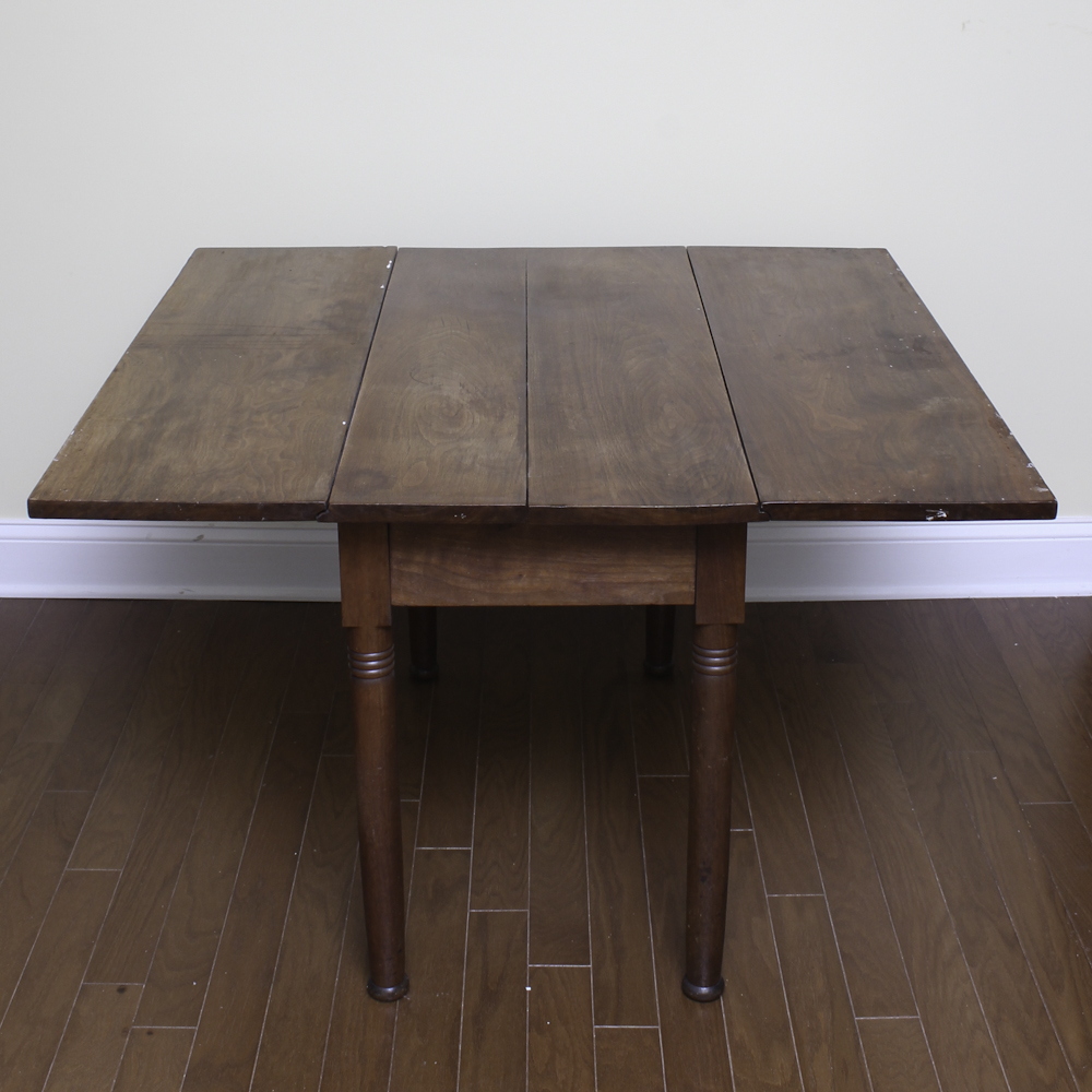 Antique Walnut Drop-Leaf Dining Table