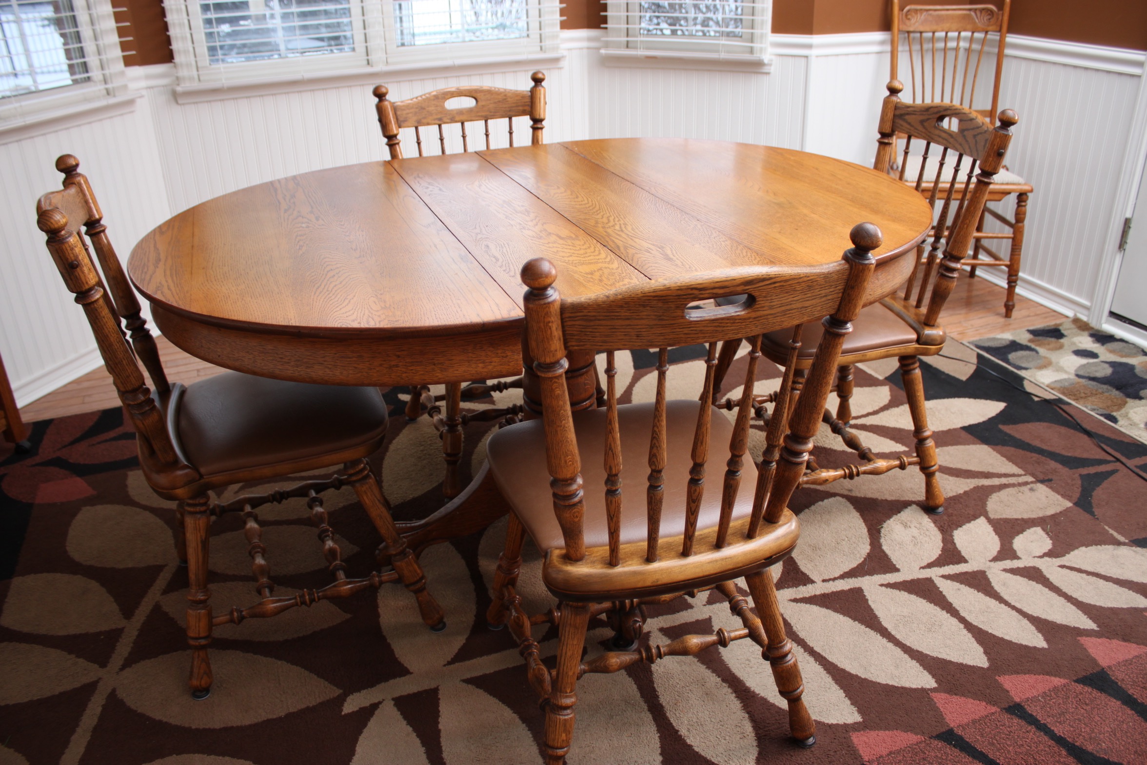 Oak Dining Table and Chairs by Dinaire