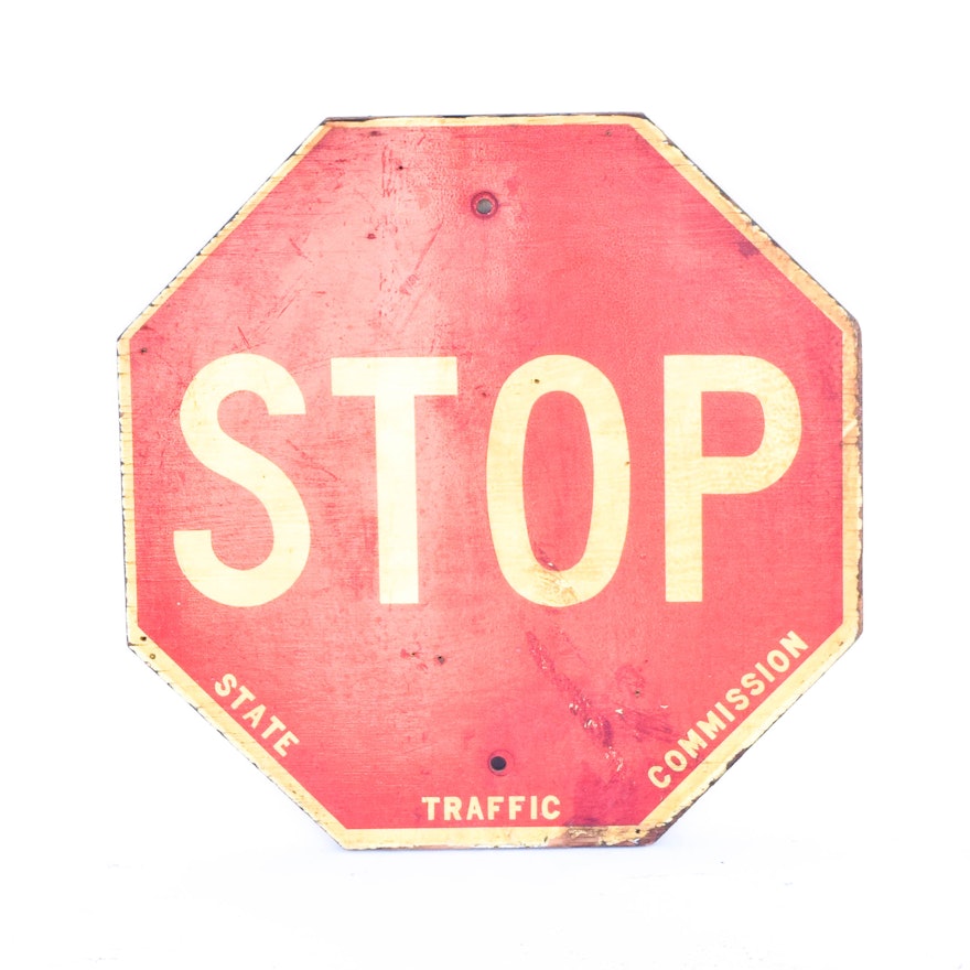 Wooden Vintage Stop Sign