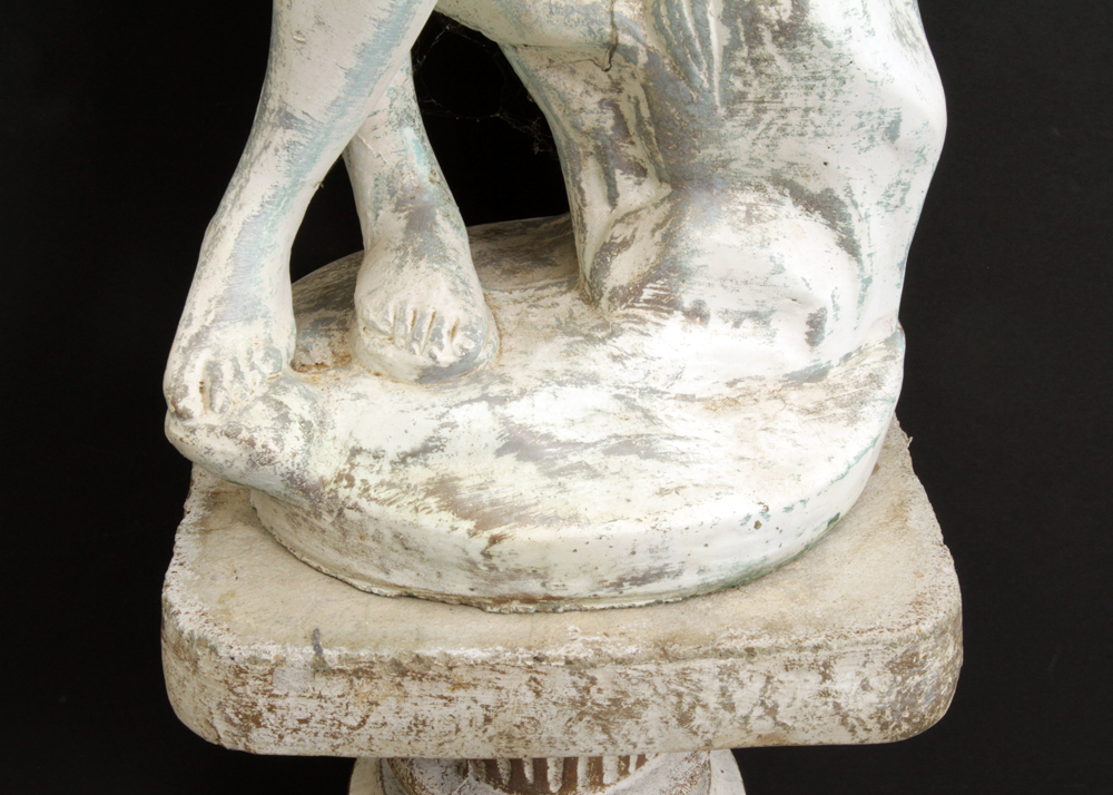 Concrete Statue of Classical Female Figure Pouring Water from a Vessel