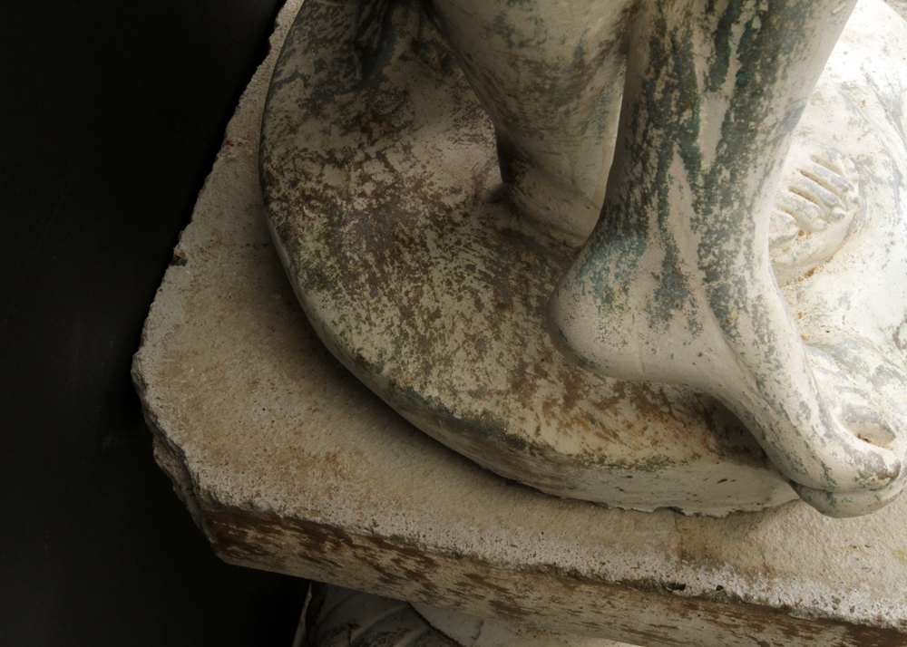 Concrete Statue of Classical Female Figure Pouring Water from a Vessel