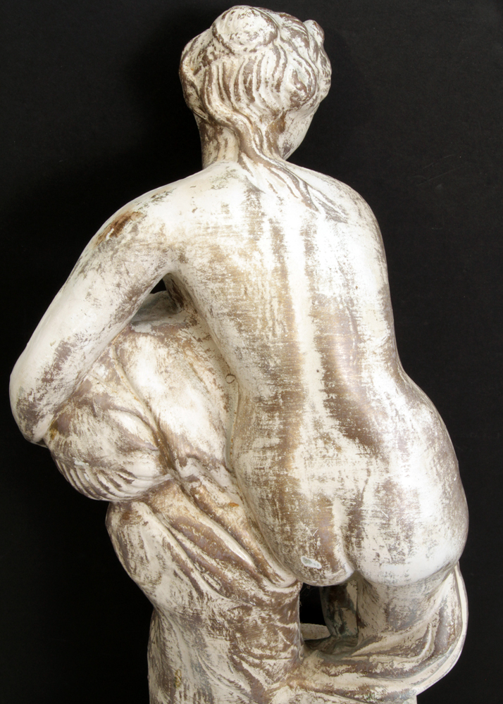 Concrete Statue of Classical Female Figure Pouring Water from a Vessel