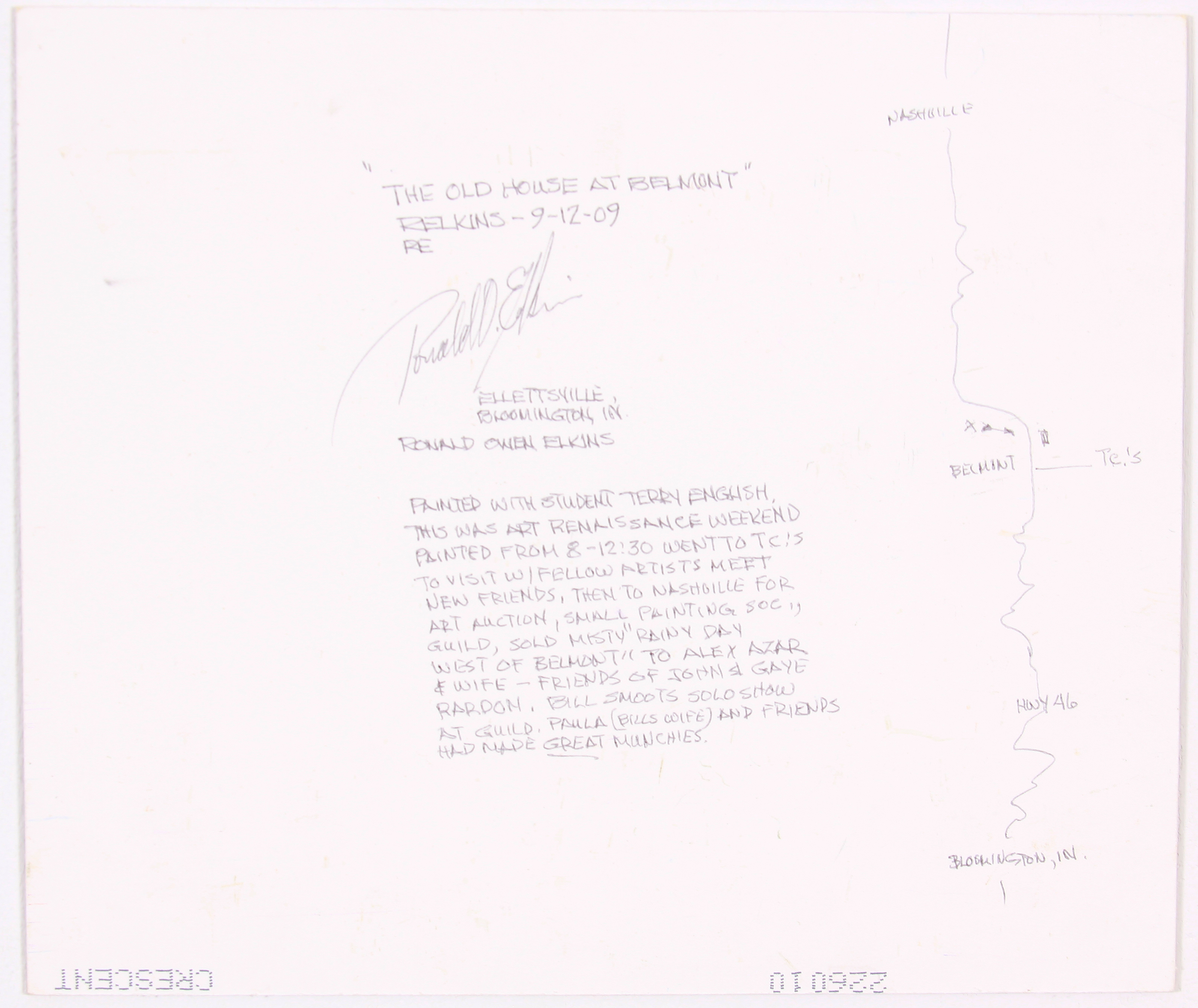 Ron Elkins Oil on Board “The Old House at Belmont”