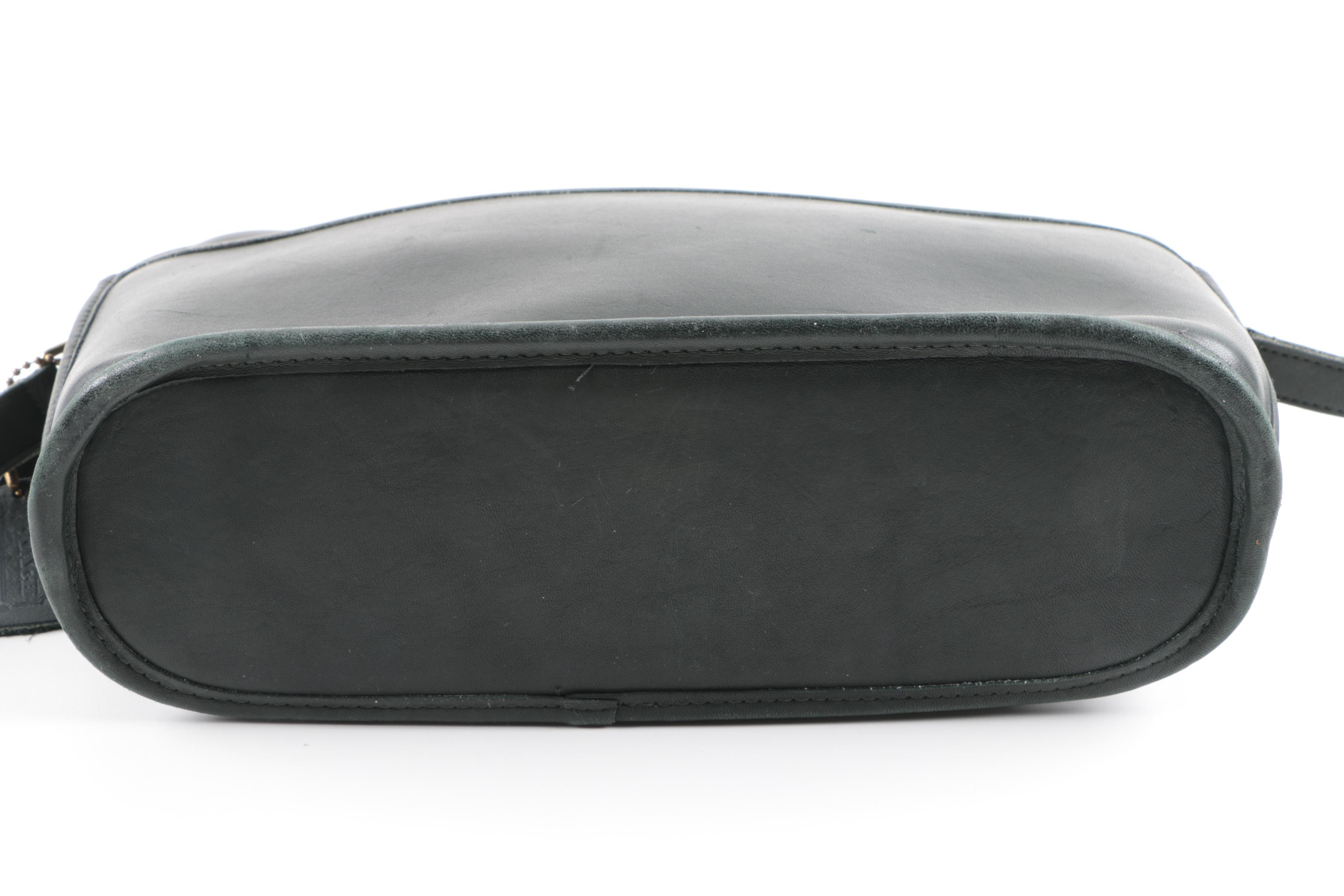 Vintage Coach Dark Green Leather Crossbody Bag