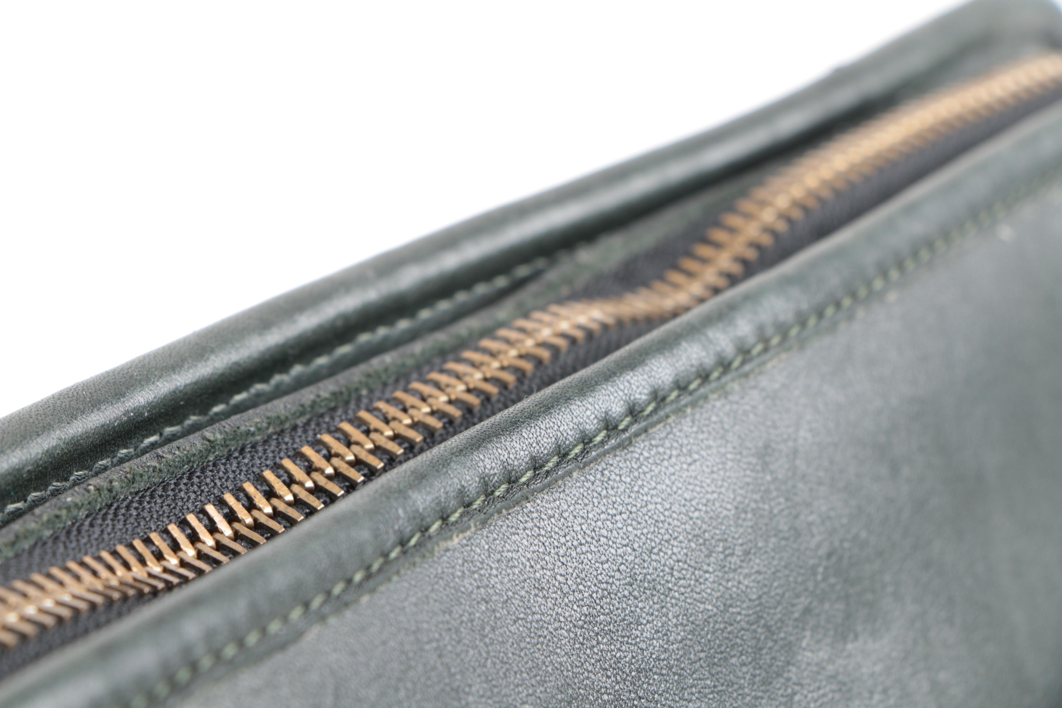 Vintage Coach Dark Green Leather Crossbody Bag