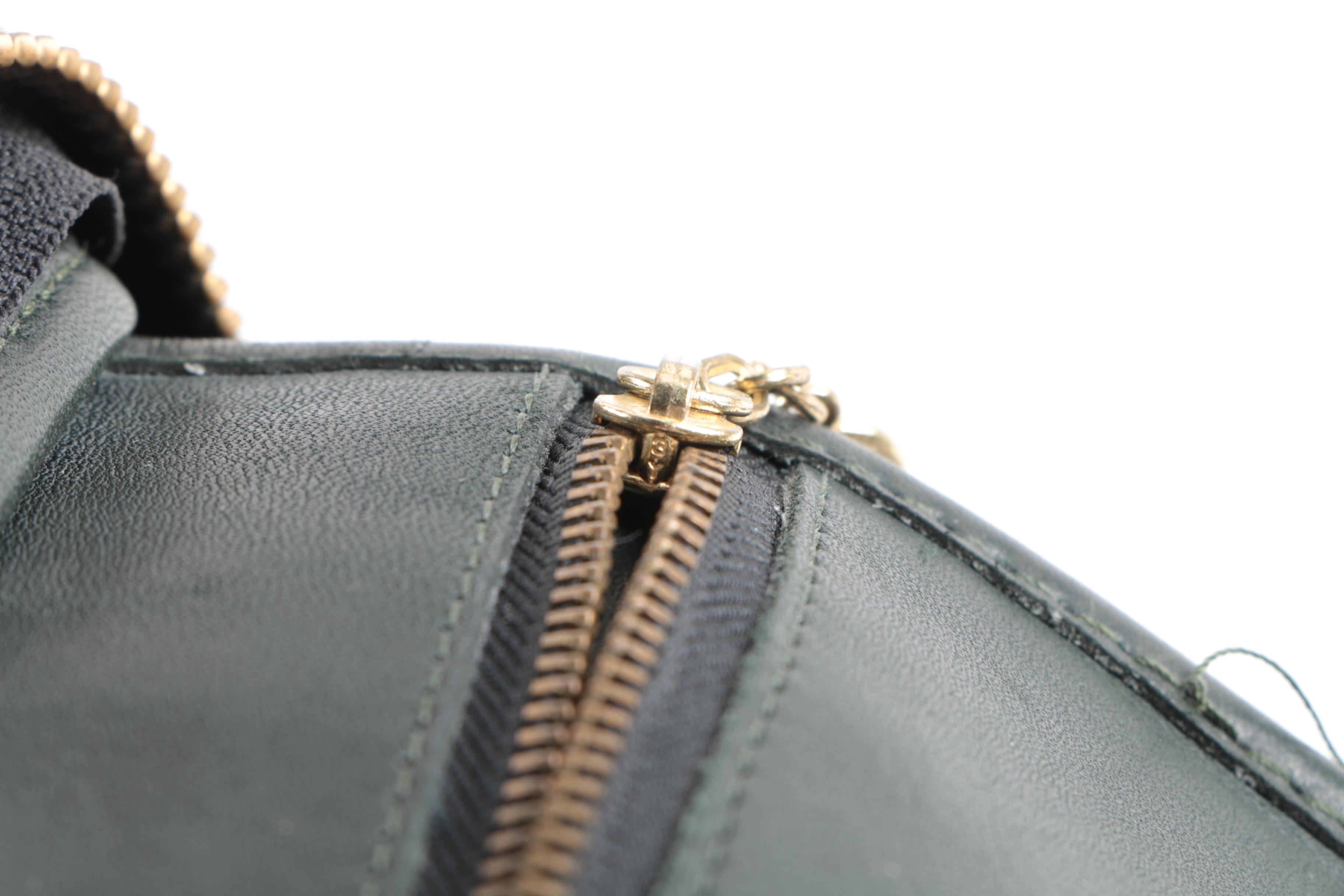 Vintage Coach Dark Green Leather Crossbody Bag