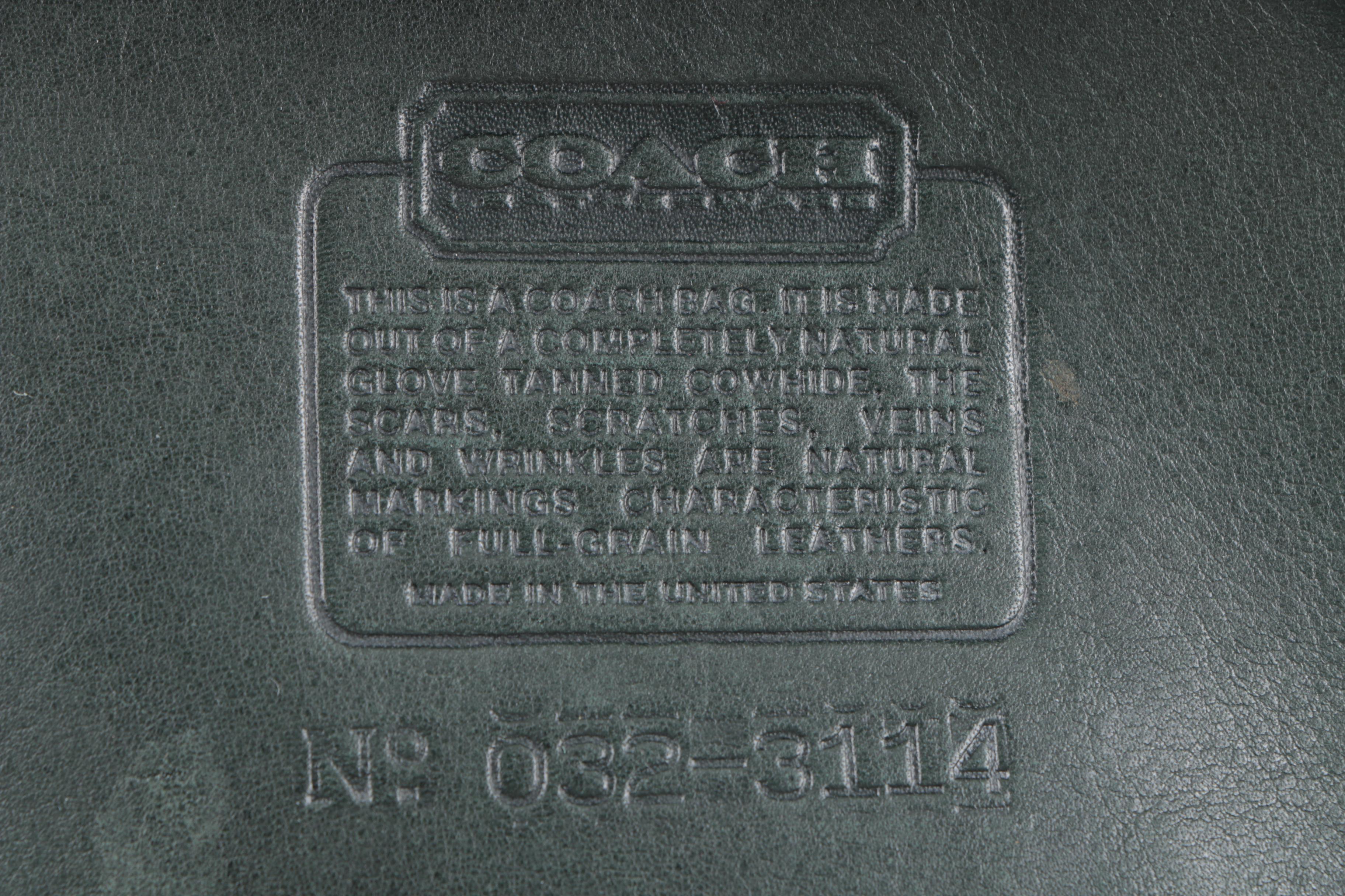 Vintage Coach Dark Green Leather Crossbody Bag