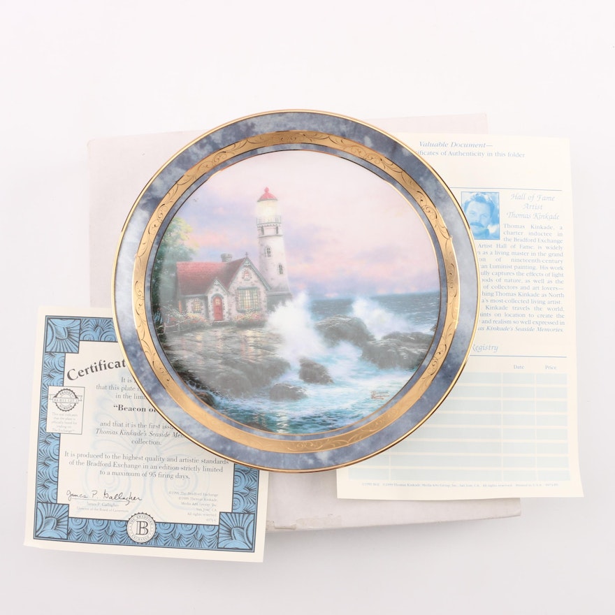 Limited Edition Thomas Kinkaid Decorative Plate "Beacon of Hope"