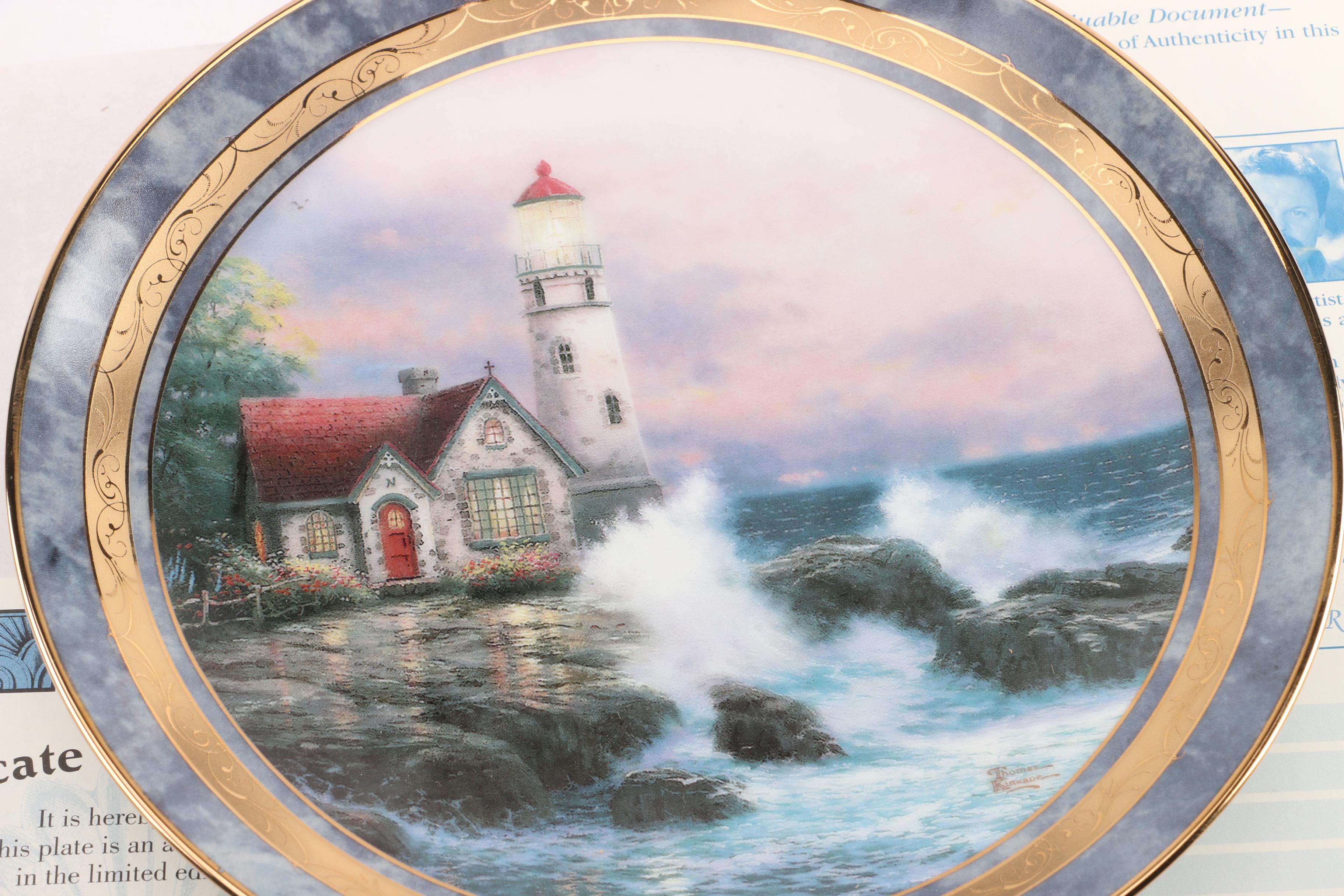 Limited Edition Thomas Kinkaid Decorative Plate "Beacon of Hope"