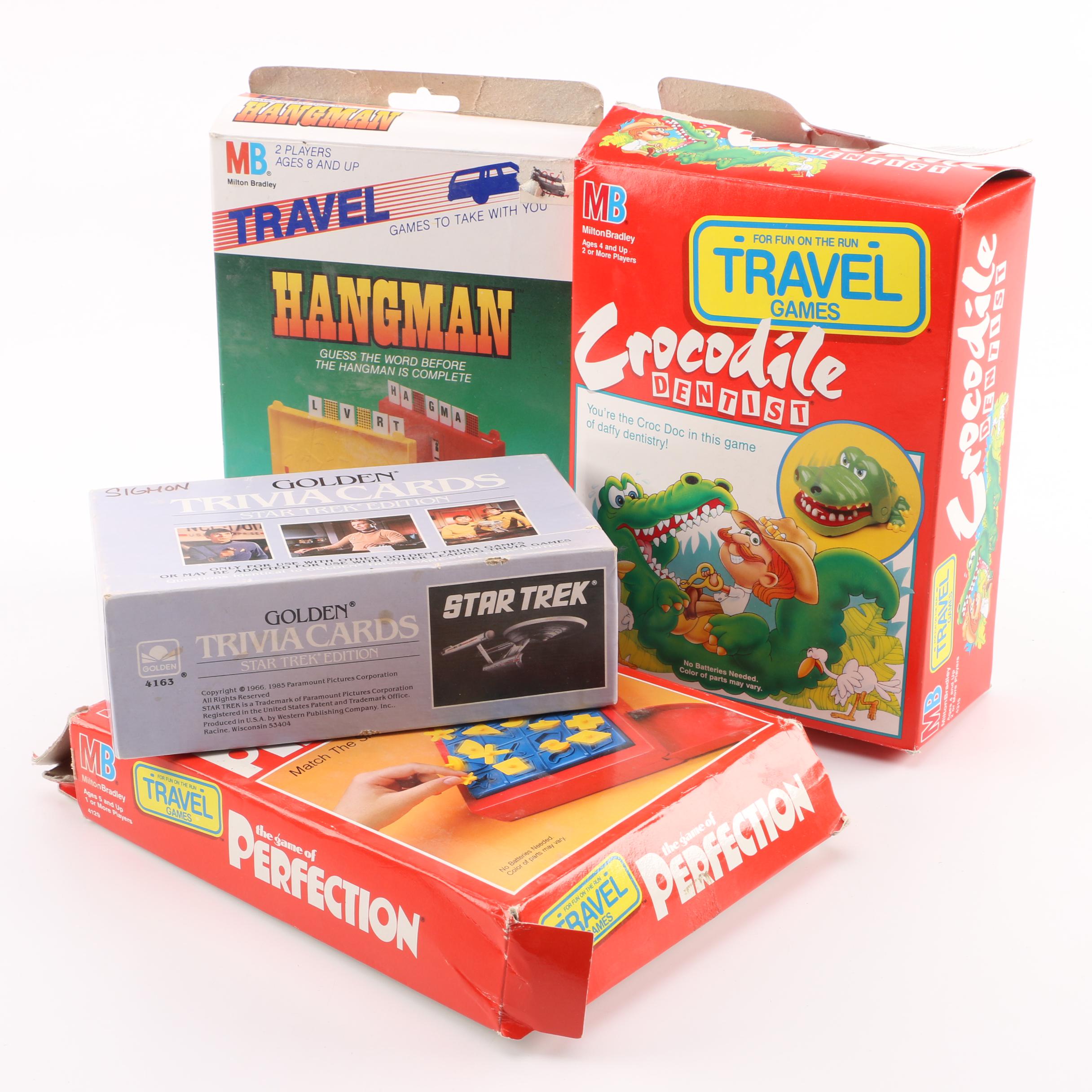 Golden "Trivia Cards Star Trek Edition" and Assorted Board Games