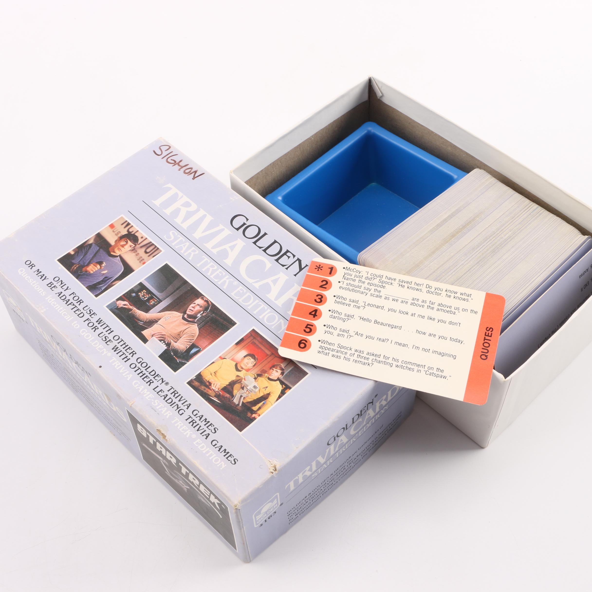 Golden "Trivia Cards Star Trek Edition" and Assorted Board Games