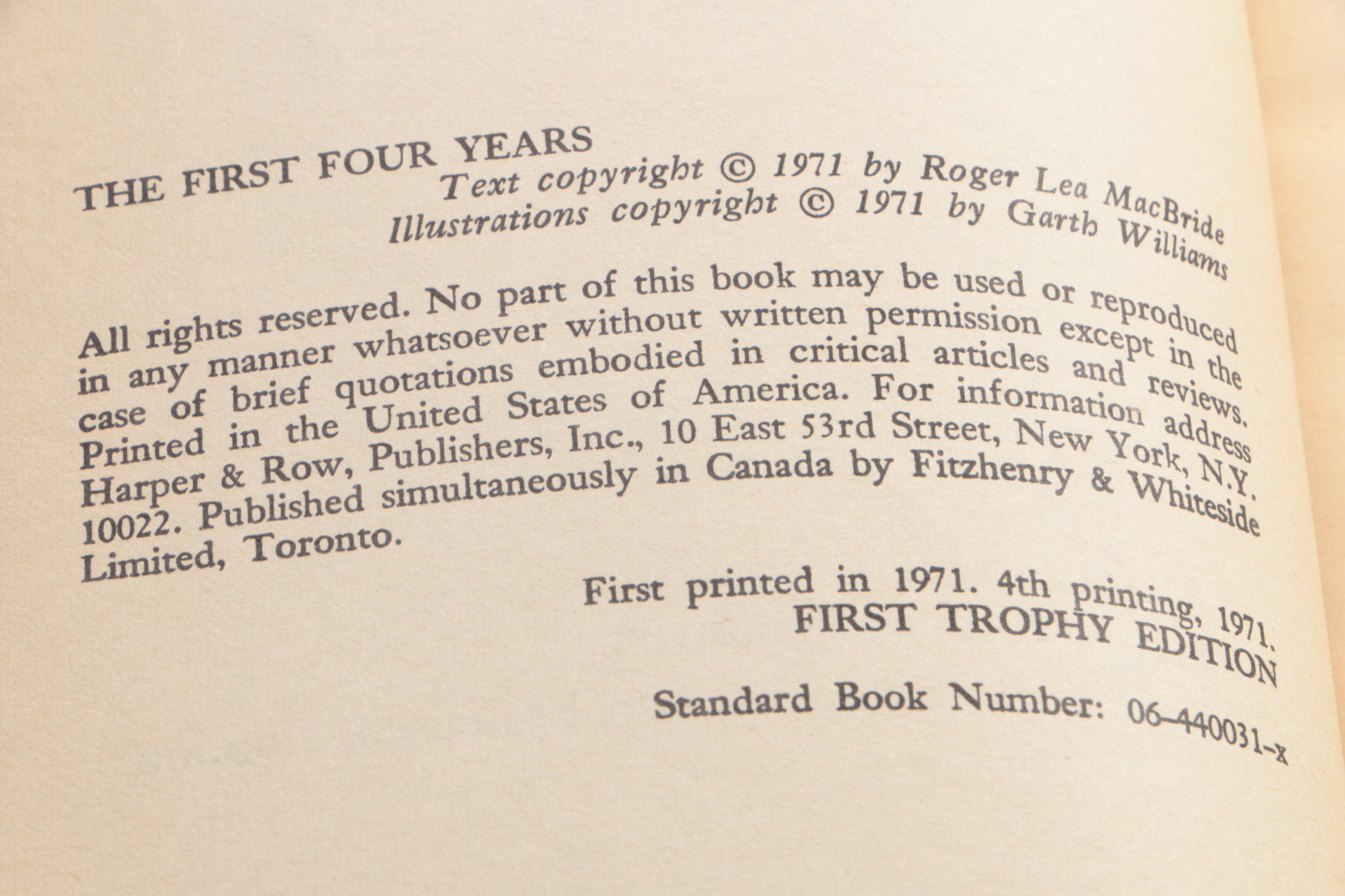 1971 "Little House on the Prairie" Paperback Books