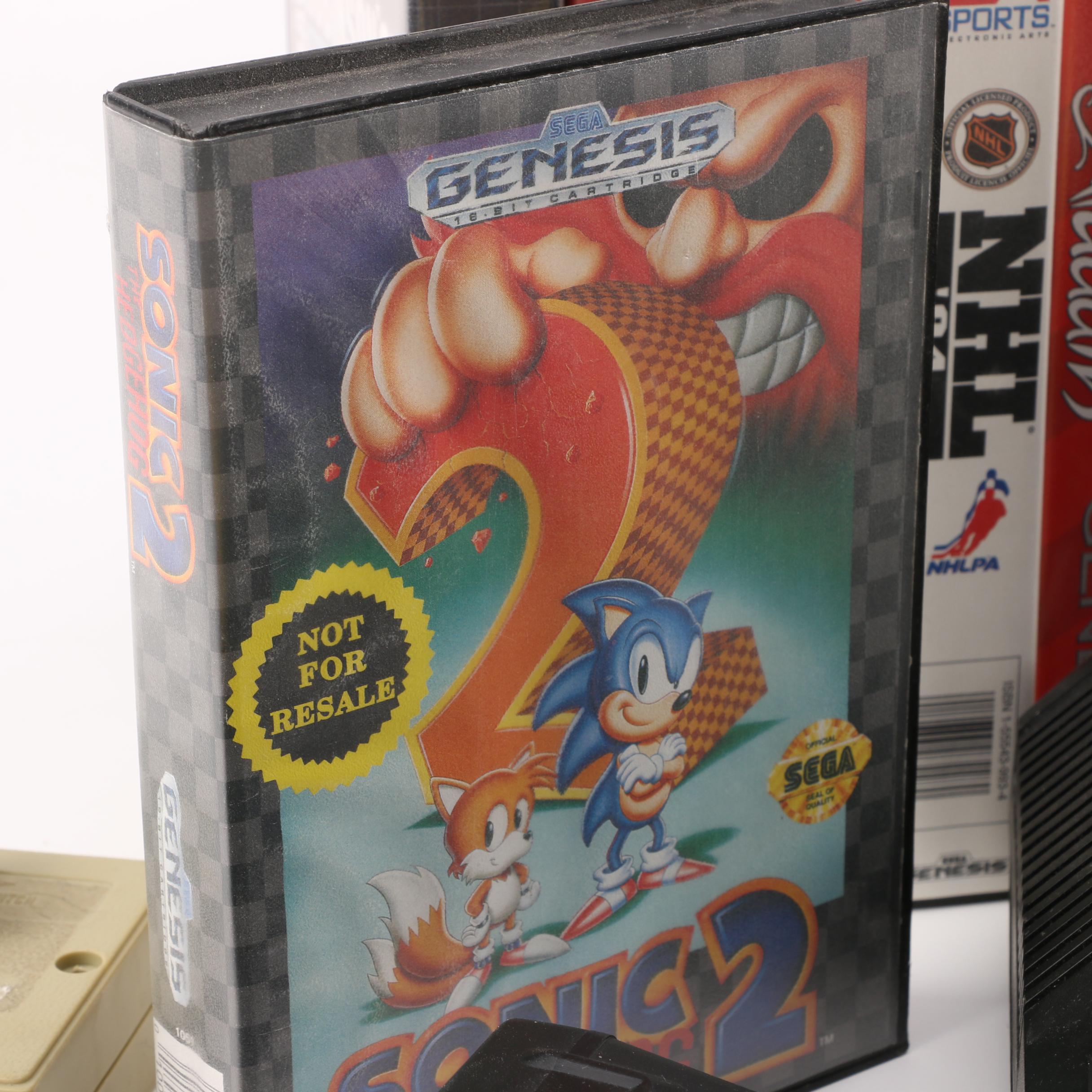 Sega Genesis Console with Genesis and SNES Related Games and Accessories